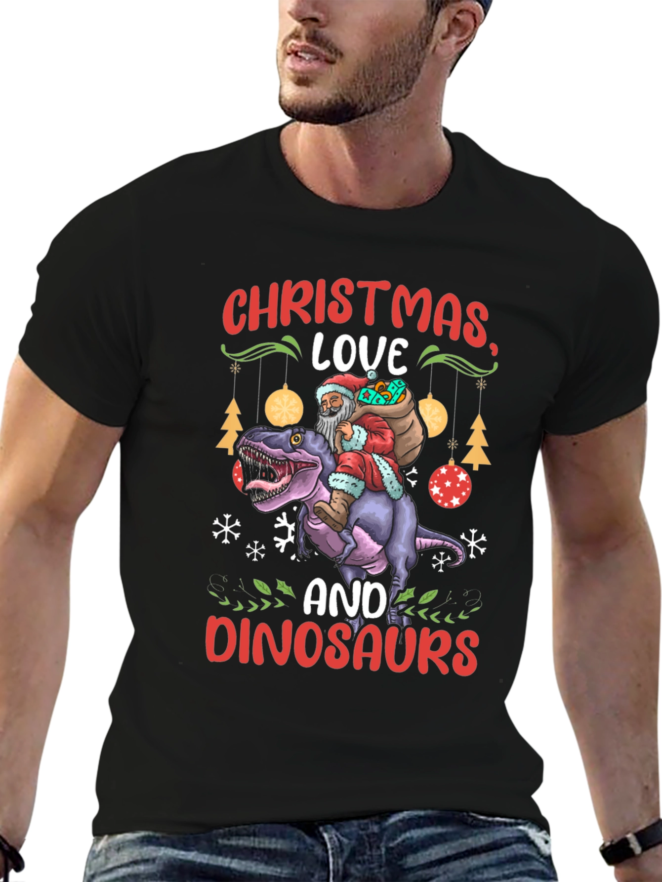 Christmas Love and Dinosaurs T-Shirt