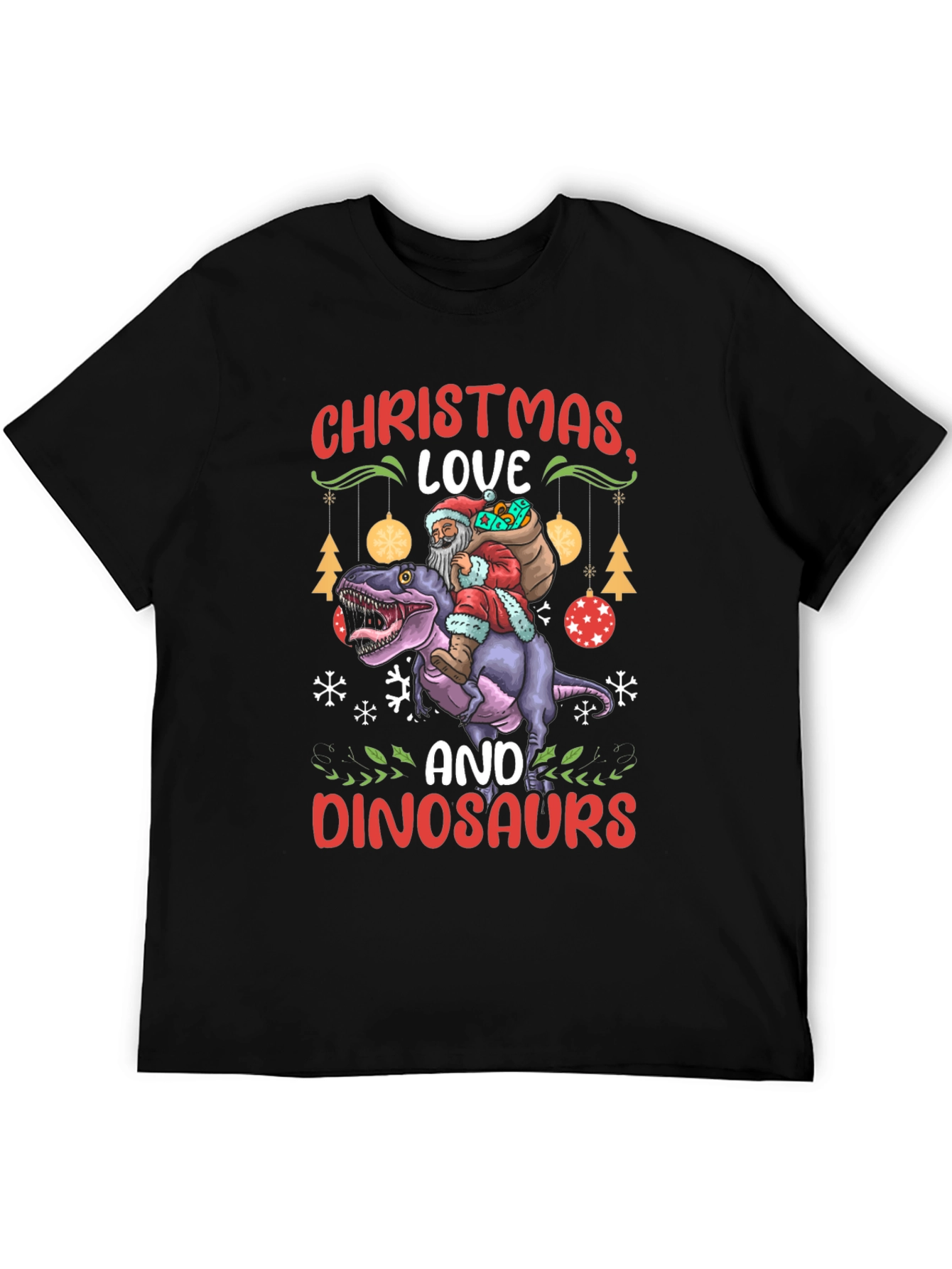 Christmas Love and Dinosaurs T-Shirt