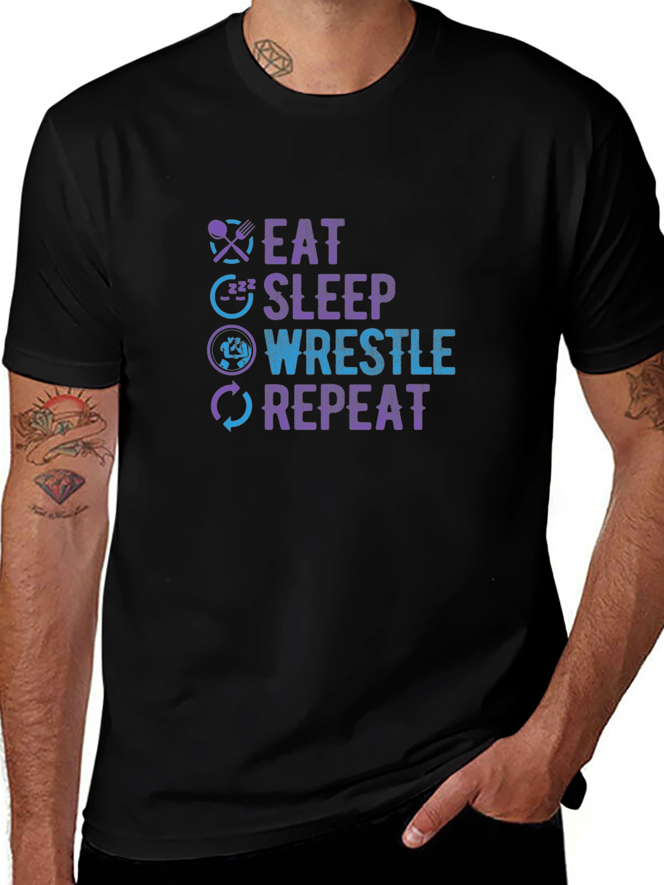 Eat Sleep Wrestle Repeat T-Shirt