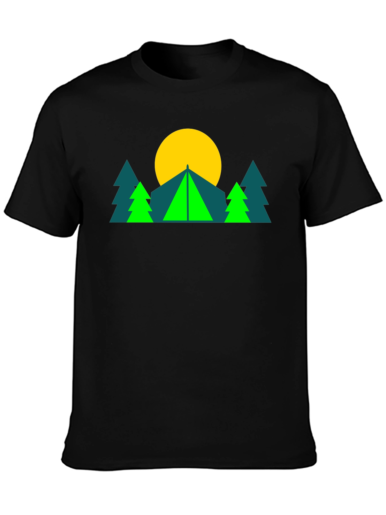 Geometric Camp Graphic Tee - Black