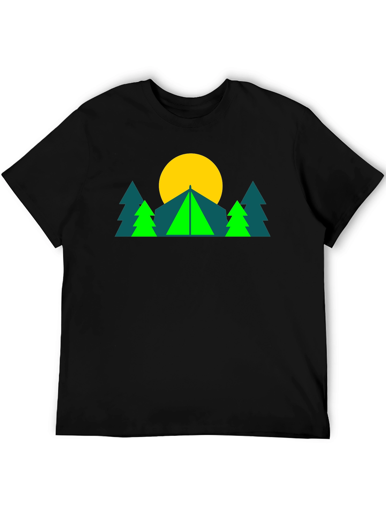 Geometric Camp Graphic Tee - Black