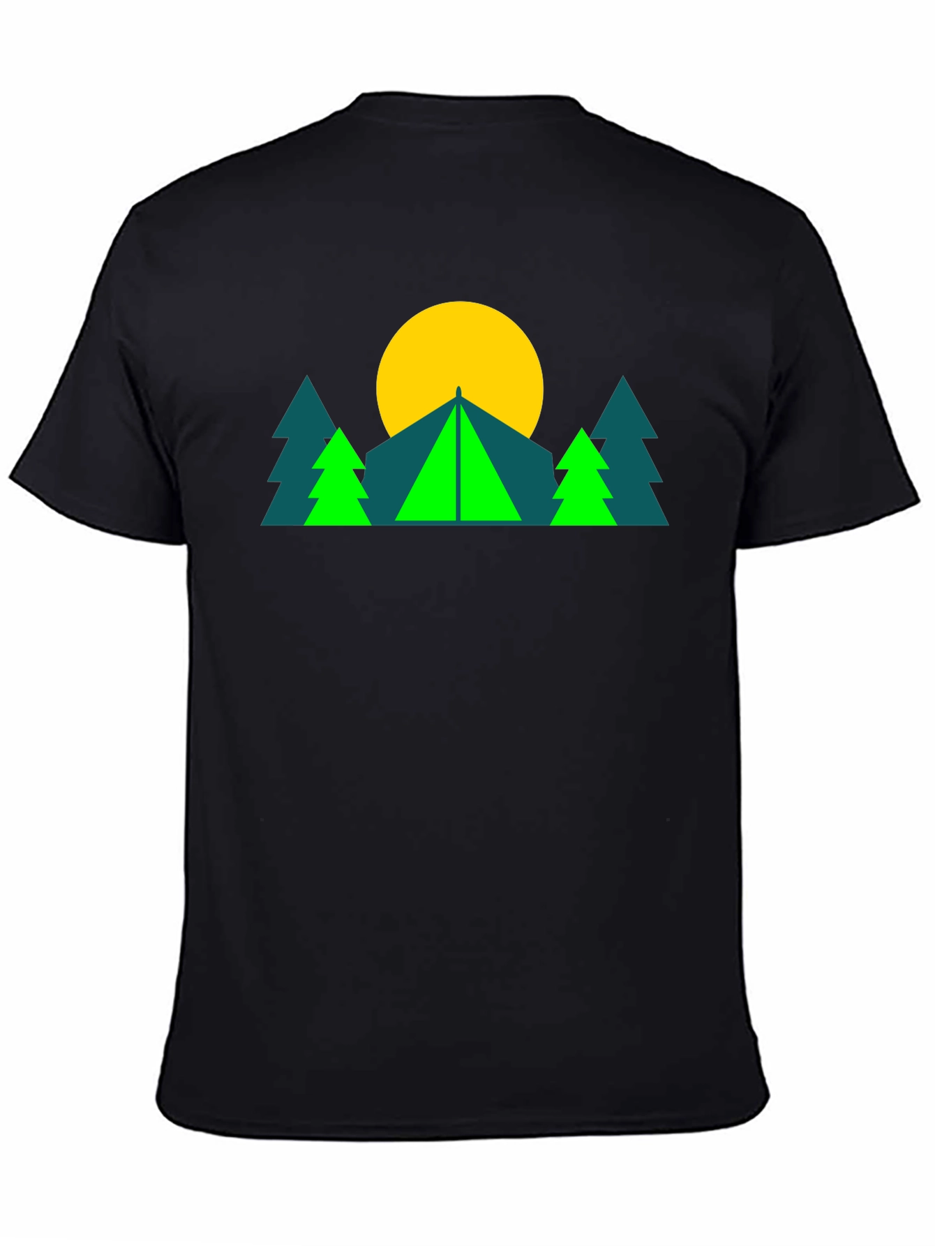 Geometric Camp Graphic Tee - Black