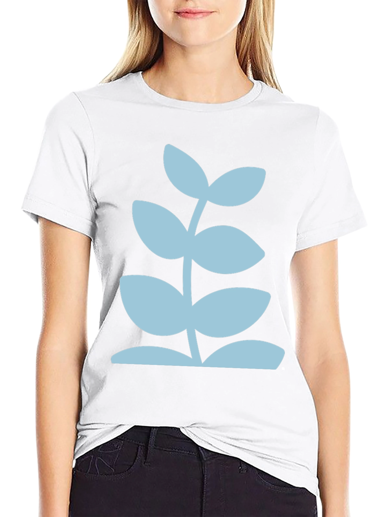 Modern Plant Graphic Tee - Black