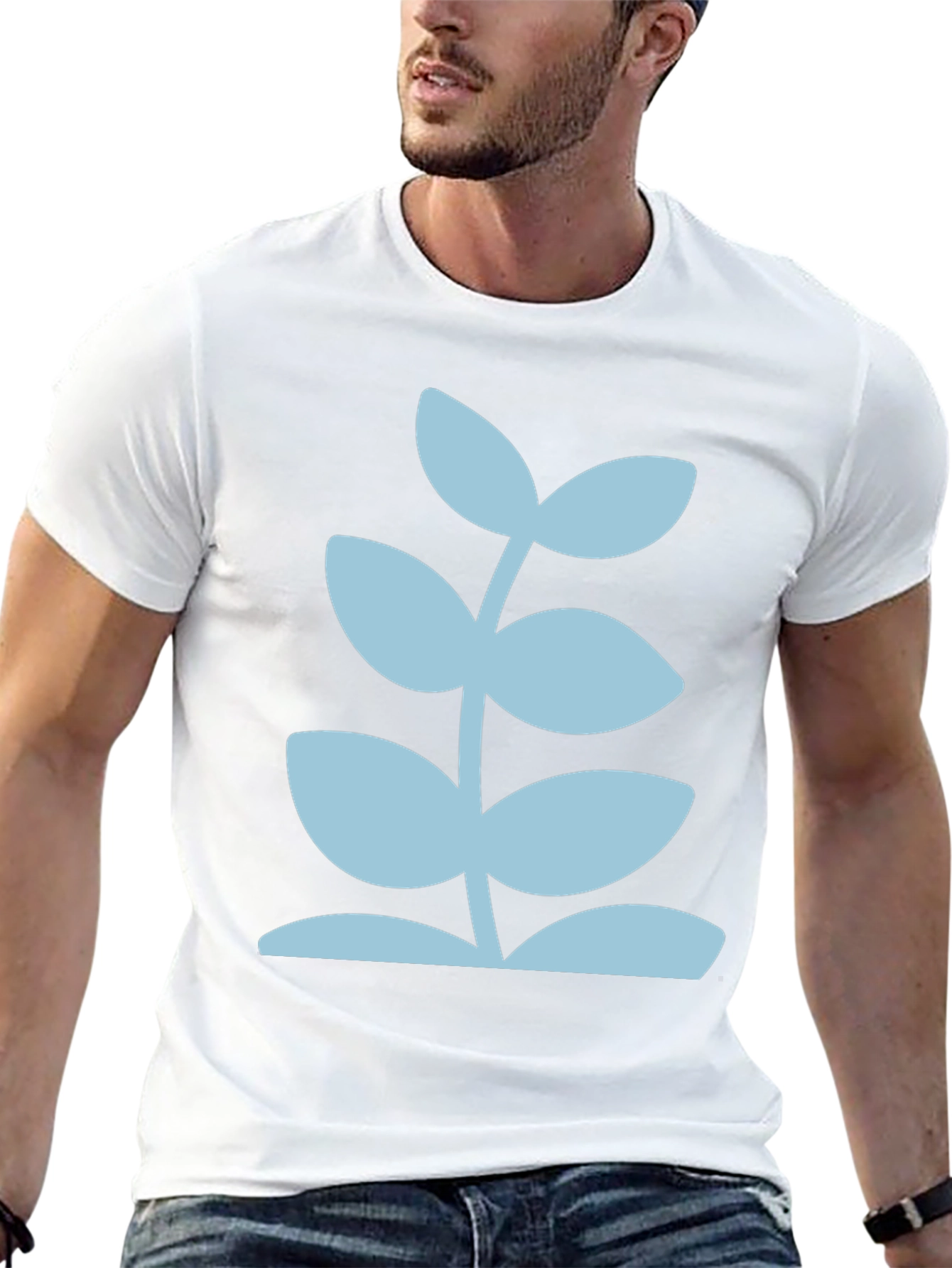 Modern Plant Graphic Tee - Black