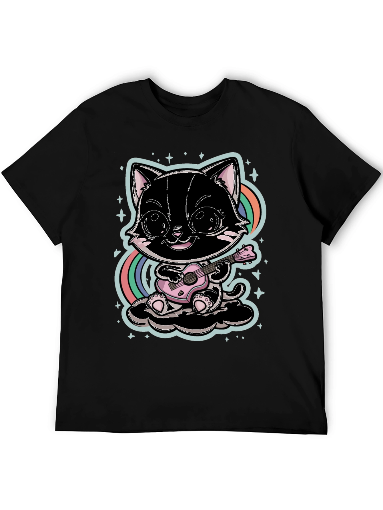 Cute Cat Playing Ukulele T-Shirt