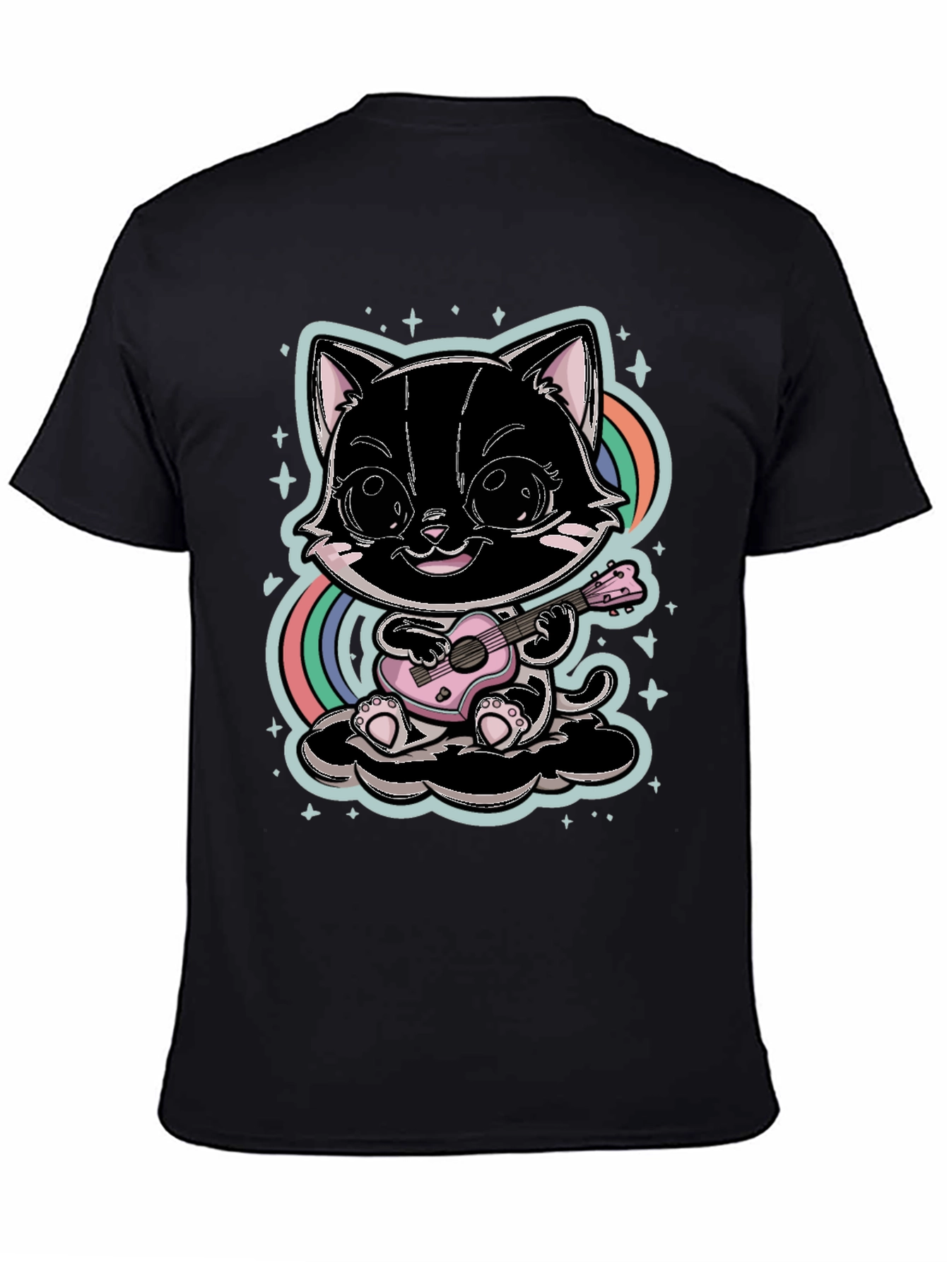 Cute Cat Playing Ukulele T-Shirt