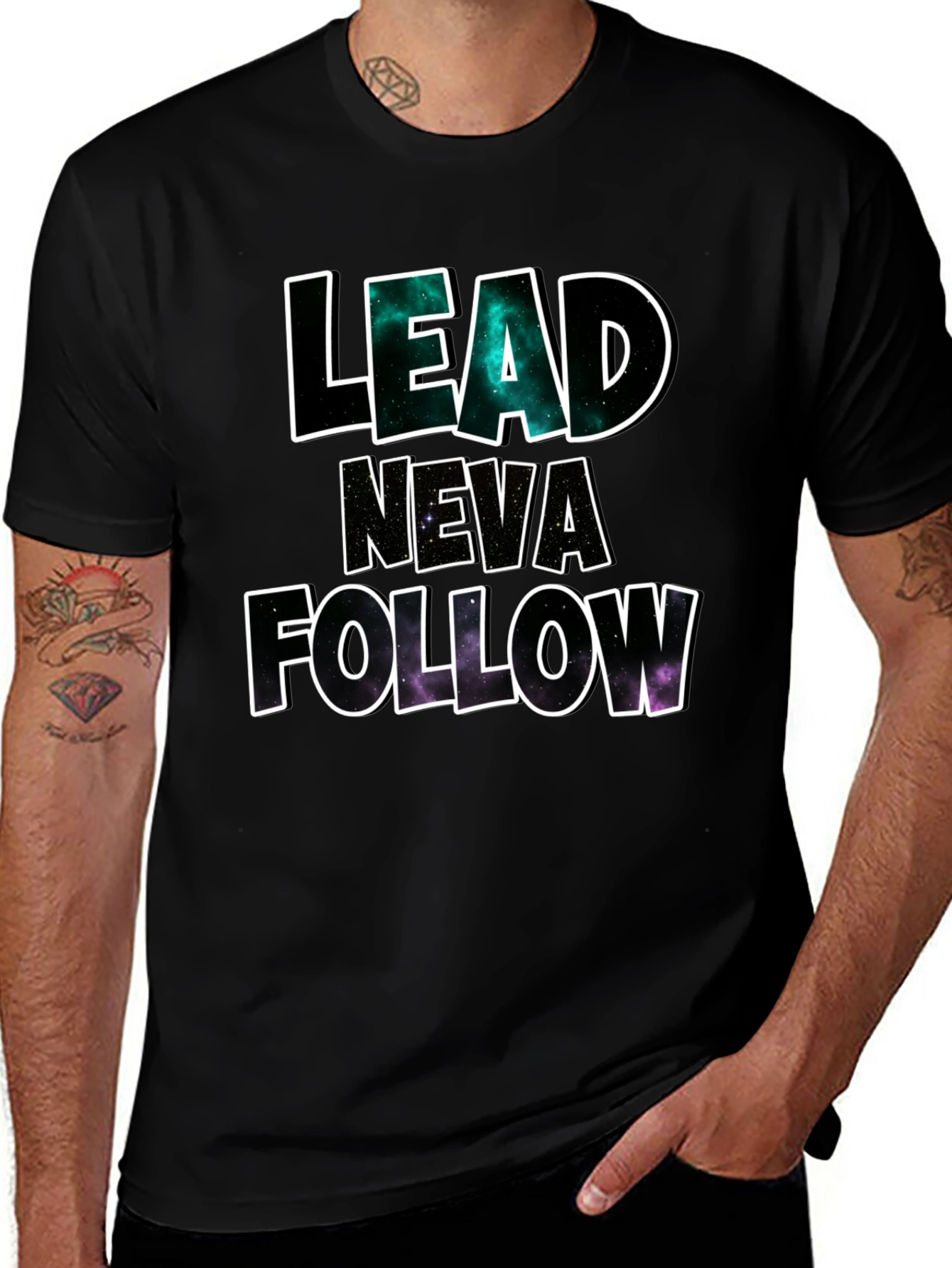Lead Neva Follow Graphic Tee - Mens Black T-Shirt
