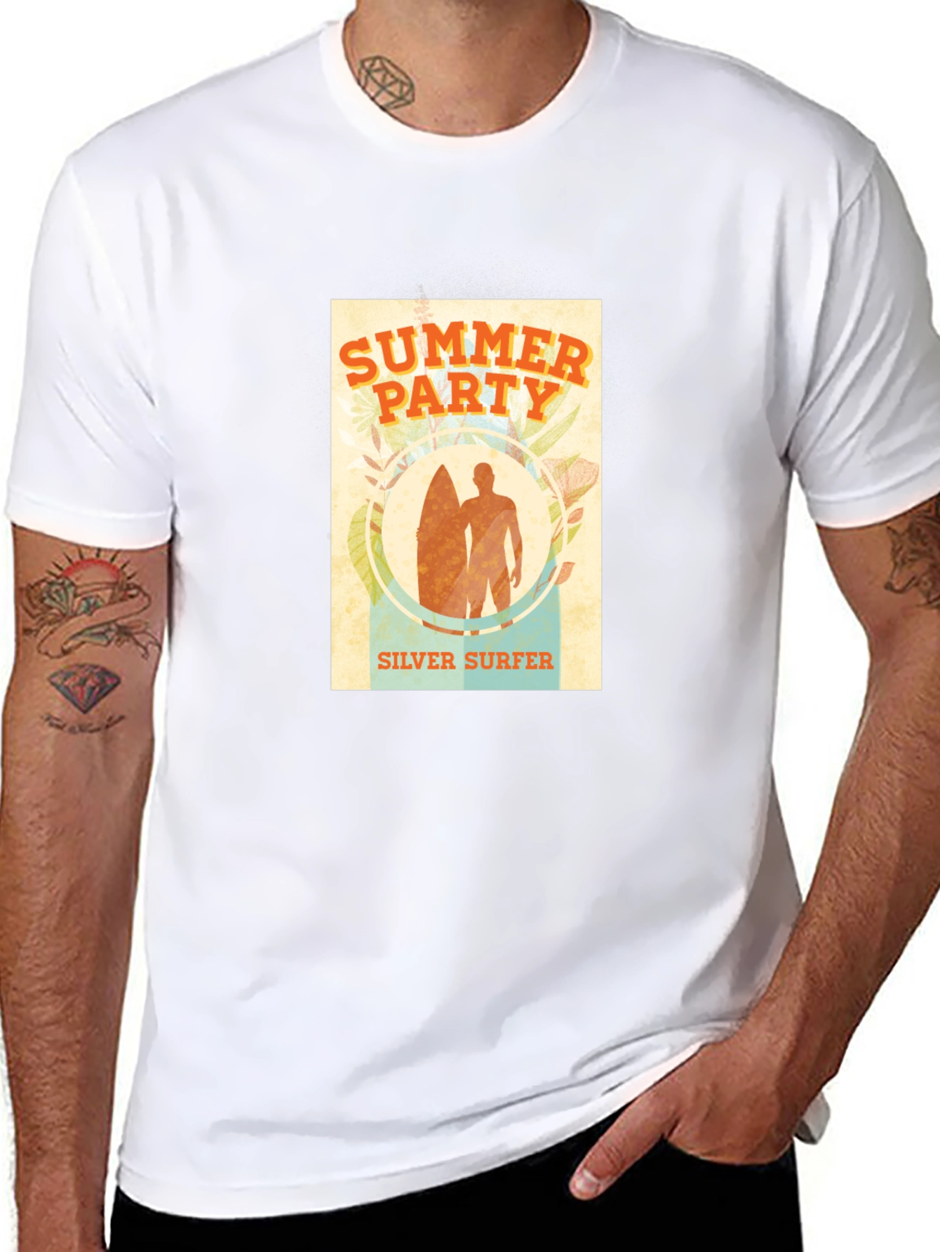 Summer Party Silver Surfer Graphic T-Shirt