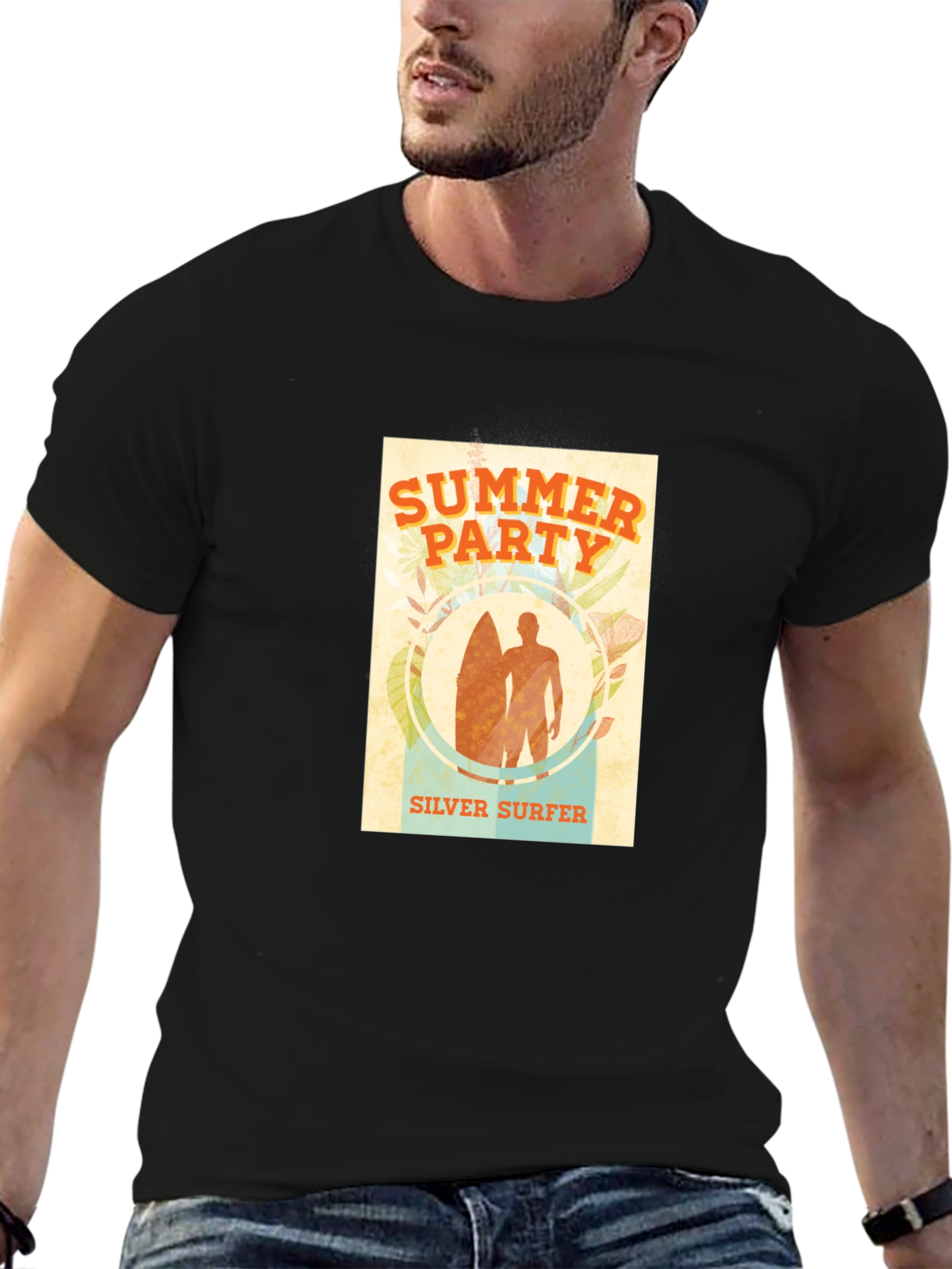 Summer Party Silver Surfer Graphic T-Shirt