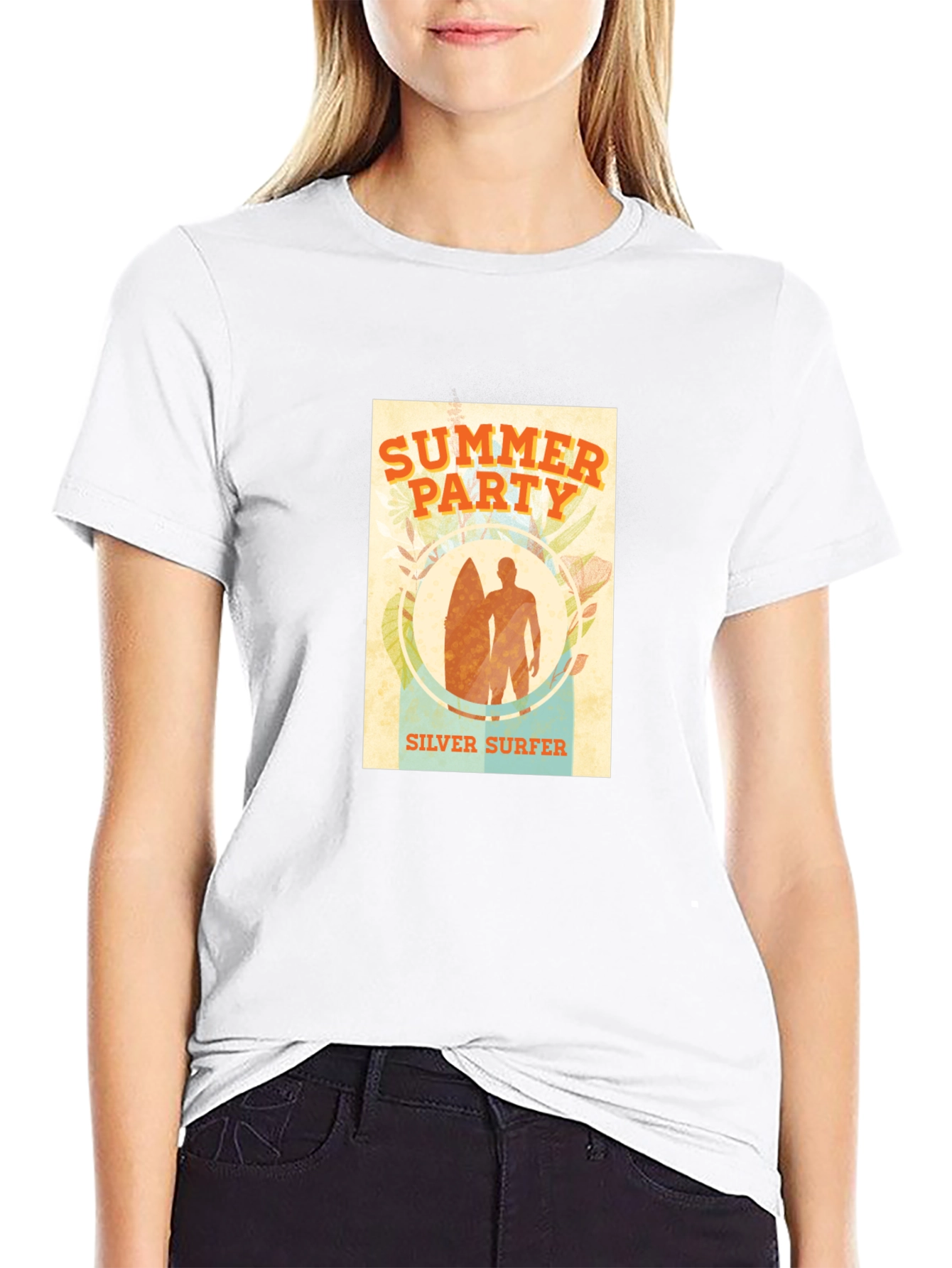 Summer Party Silver Surfer Graphic T-Shirt