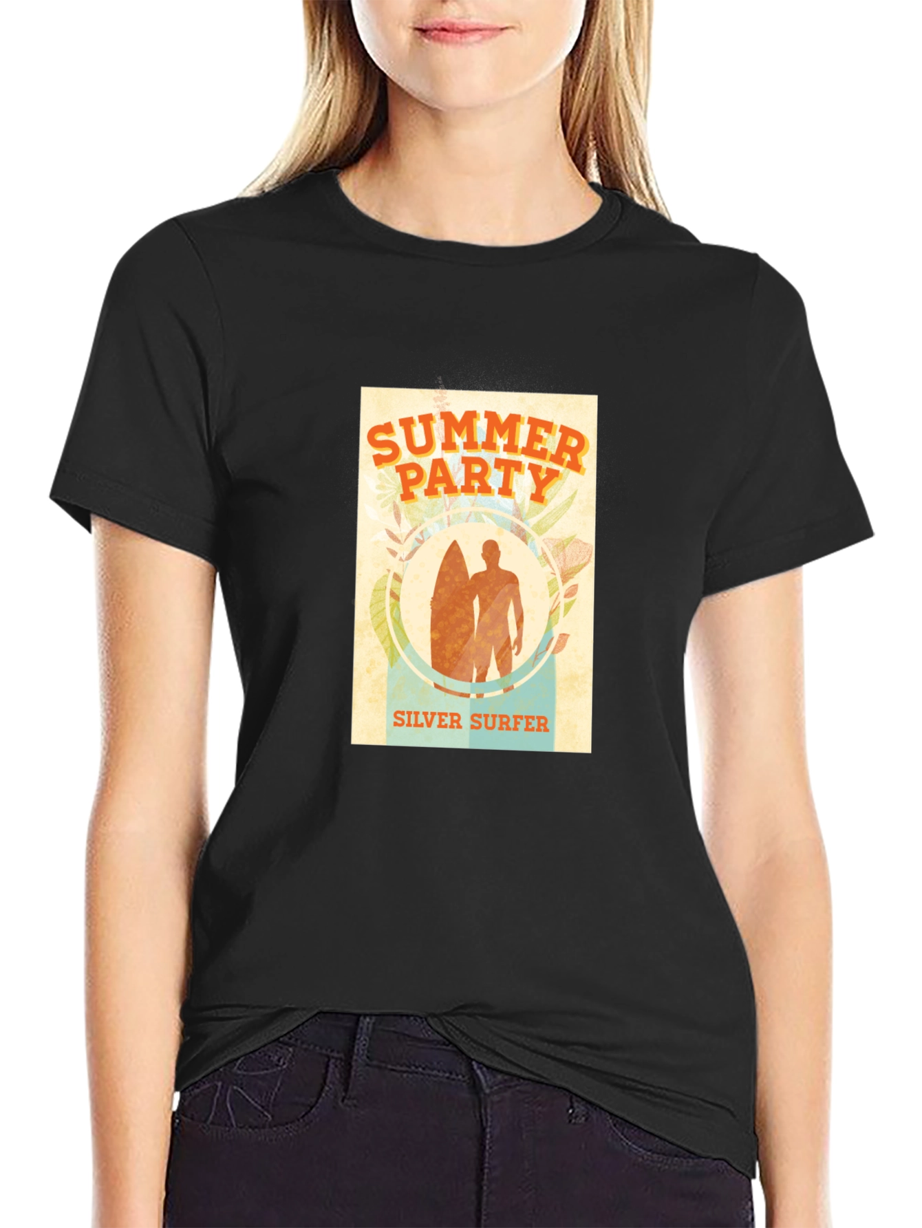 Summer Party Silver Surfer Graphic T-Shirt