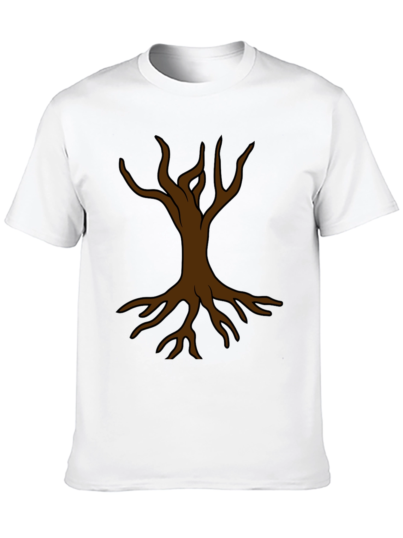Mens Black T-Shirt with Brown Tree Graphic