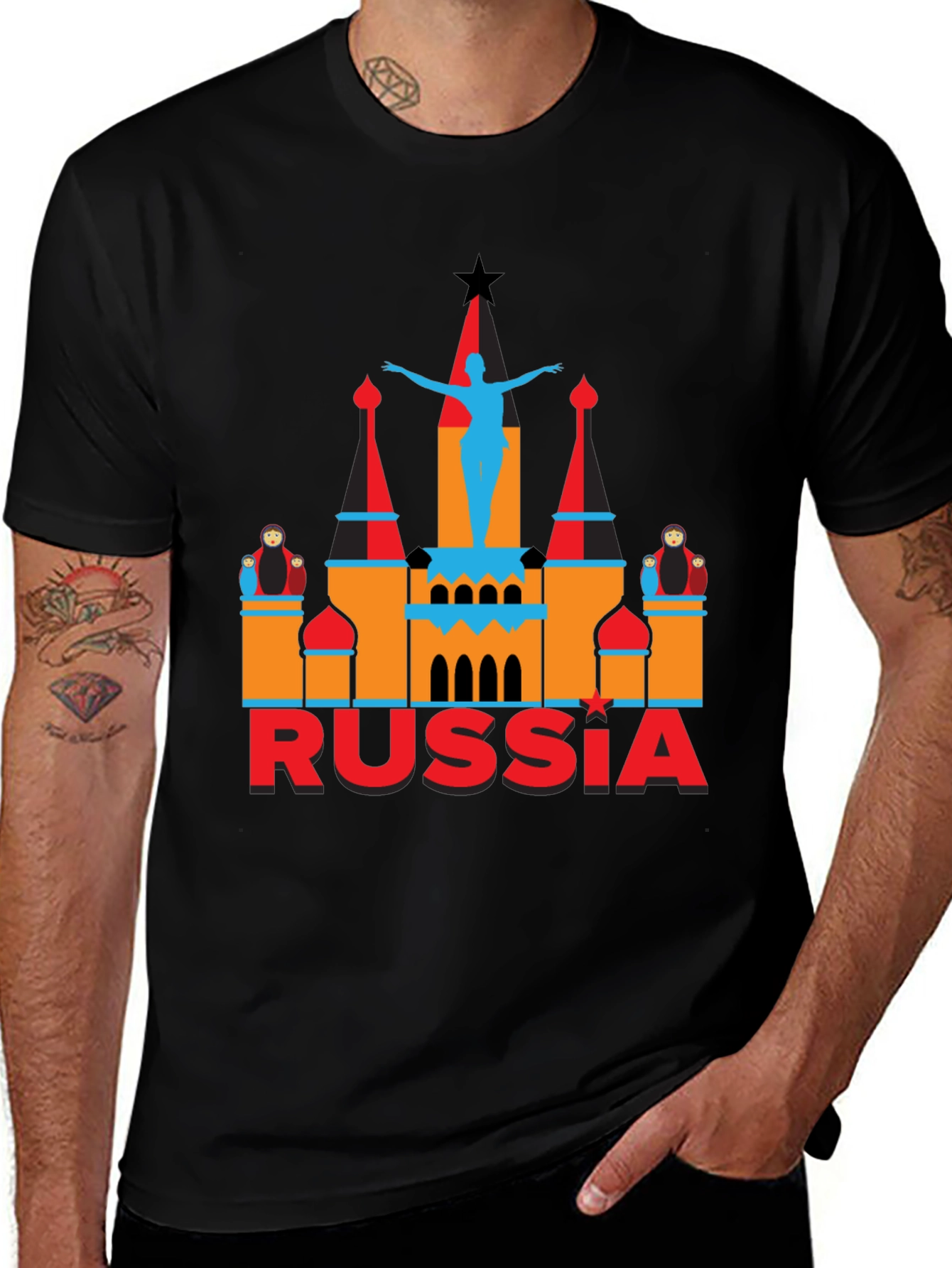 Russia Graphic Tee - Black
