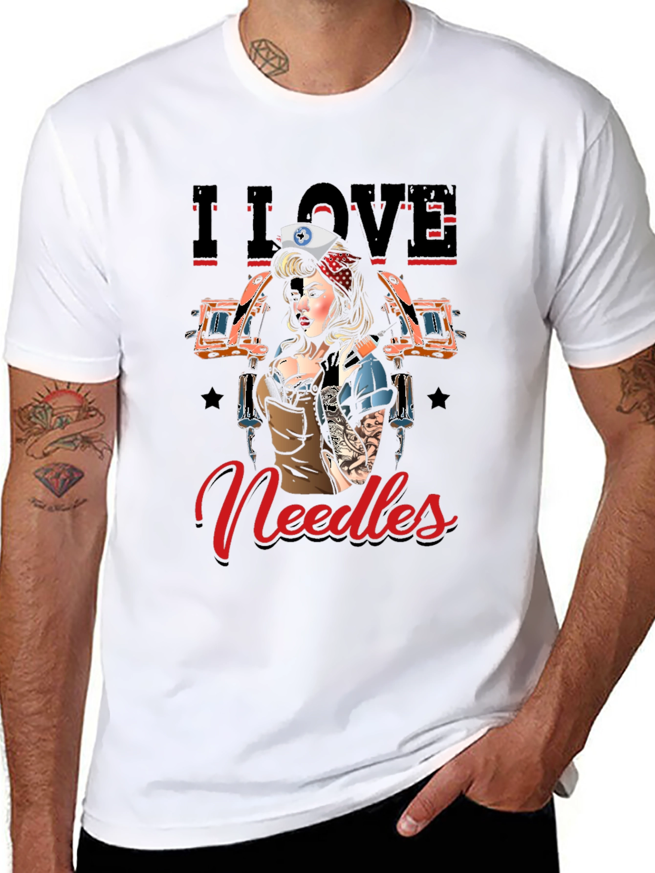 I Love Needles Tattoo Artist T-Shirt