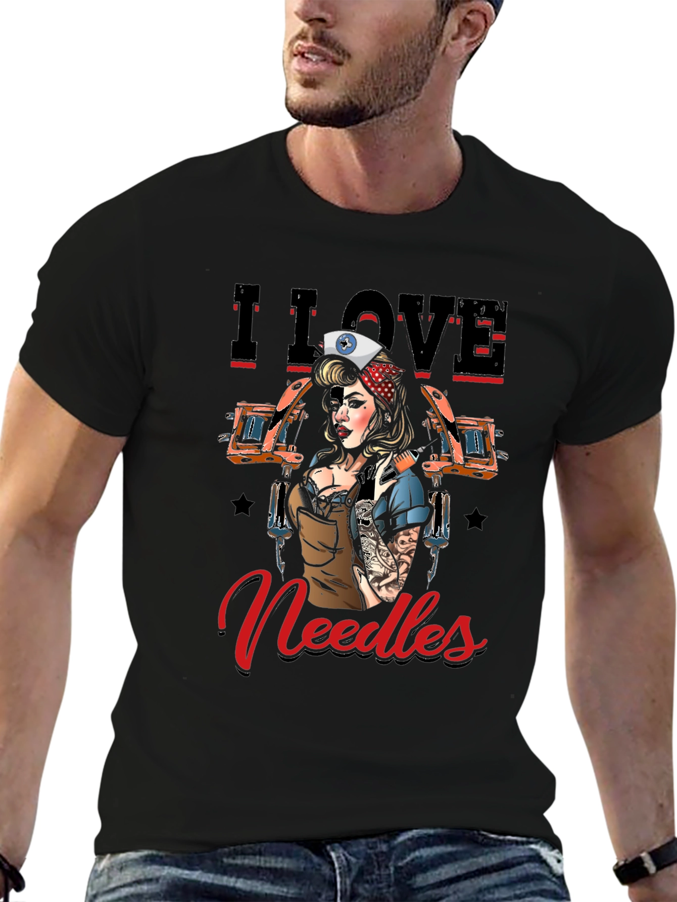 I Love Needles Tattoo Artist T-Shirt