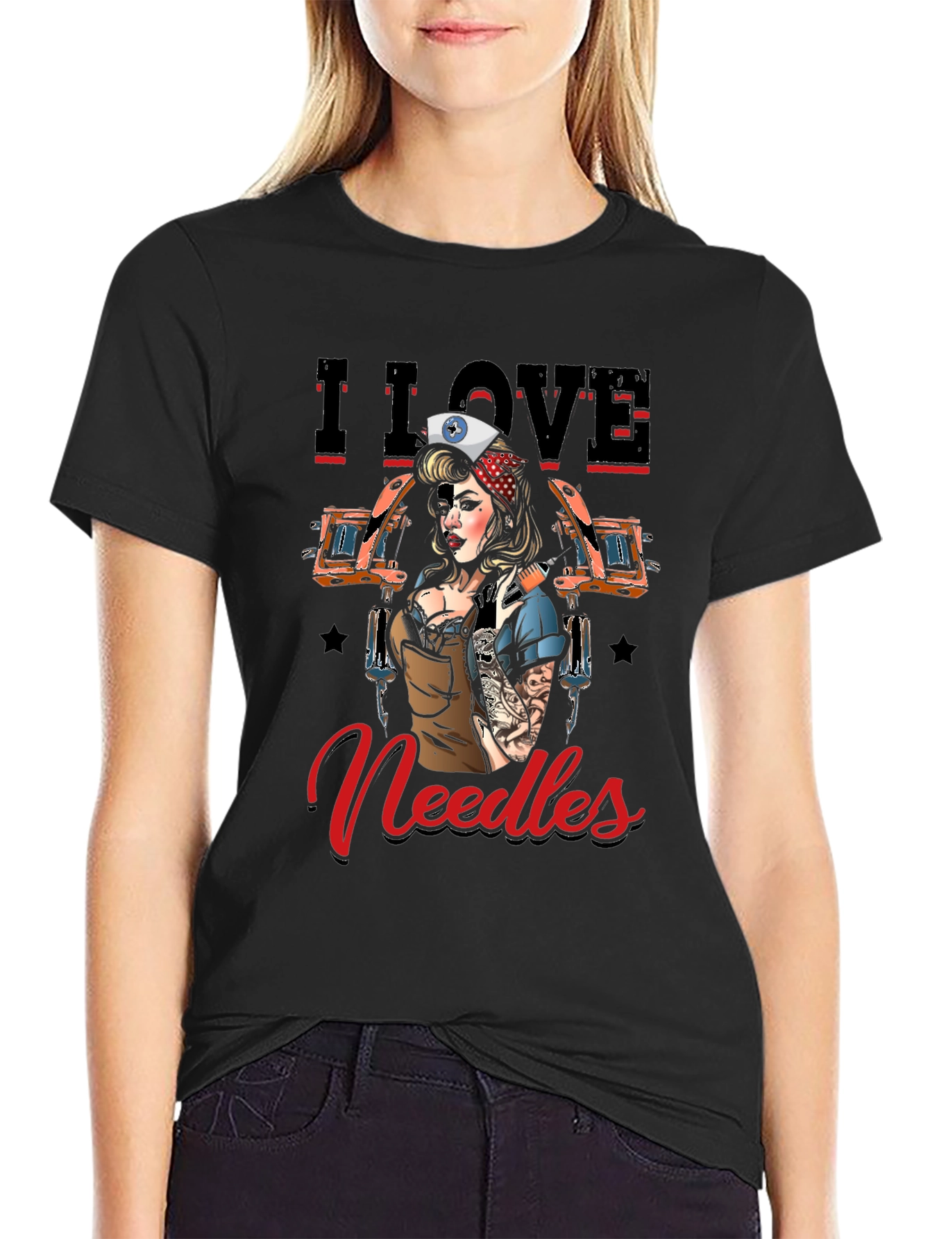 I Love Needles Tattoo Artist T-Shirt