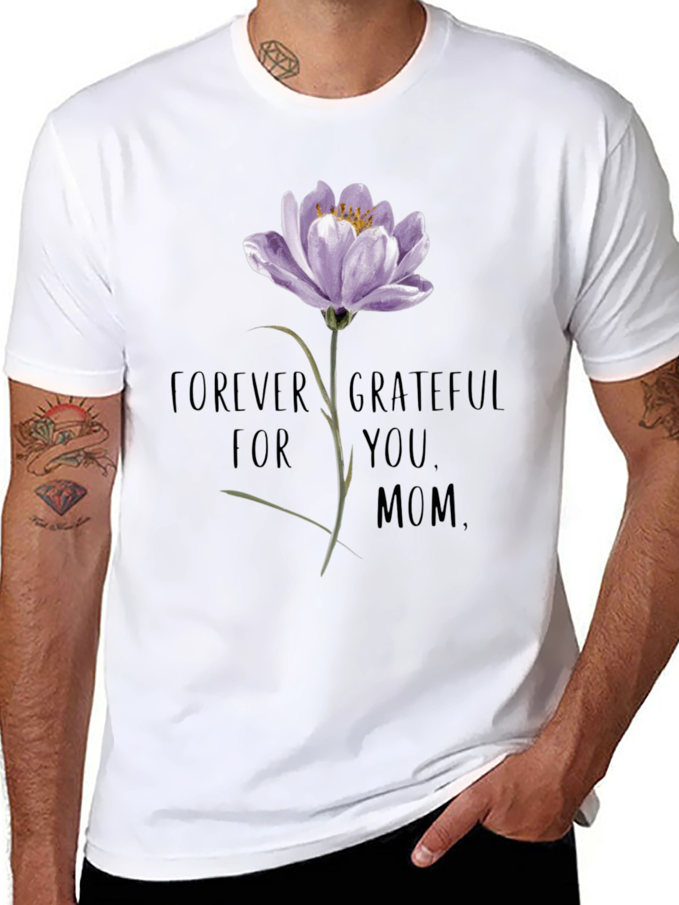 Forever Grateful Mom Floral T-Shirt