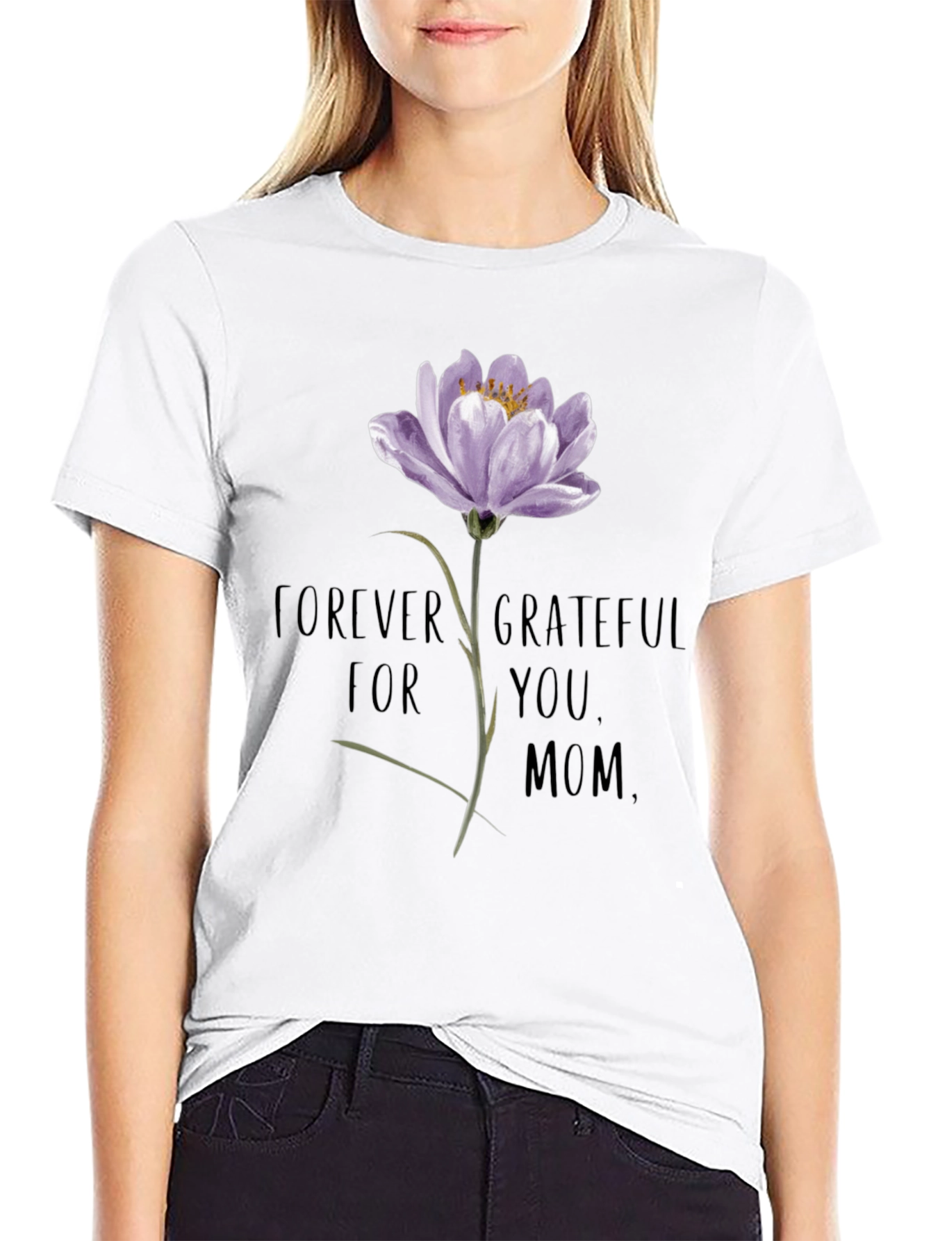 Forever Grateful Mom Floral T-Shirt