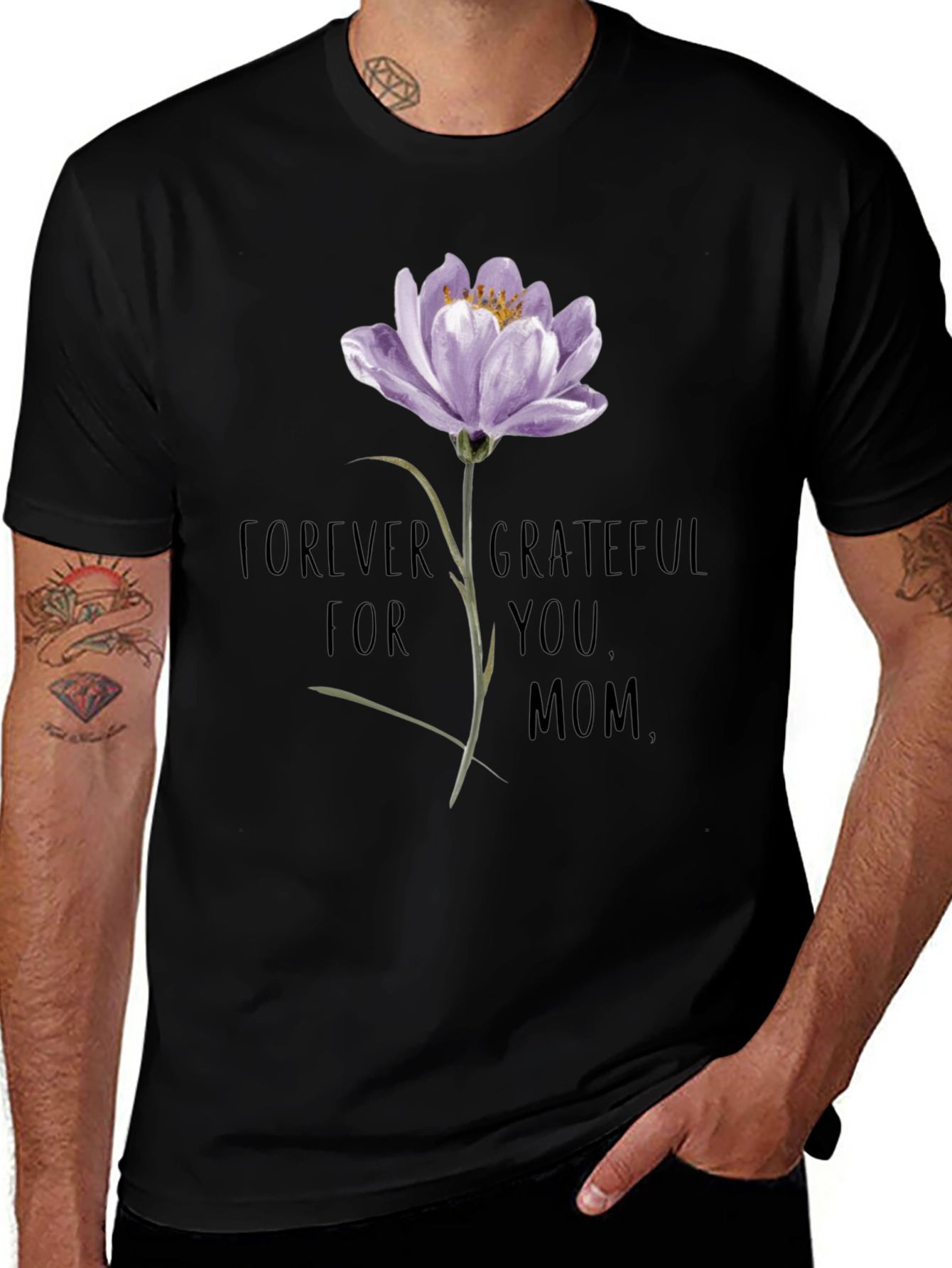 Forever Grateful Mom Floral T-Shirt