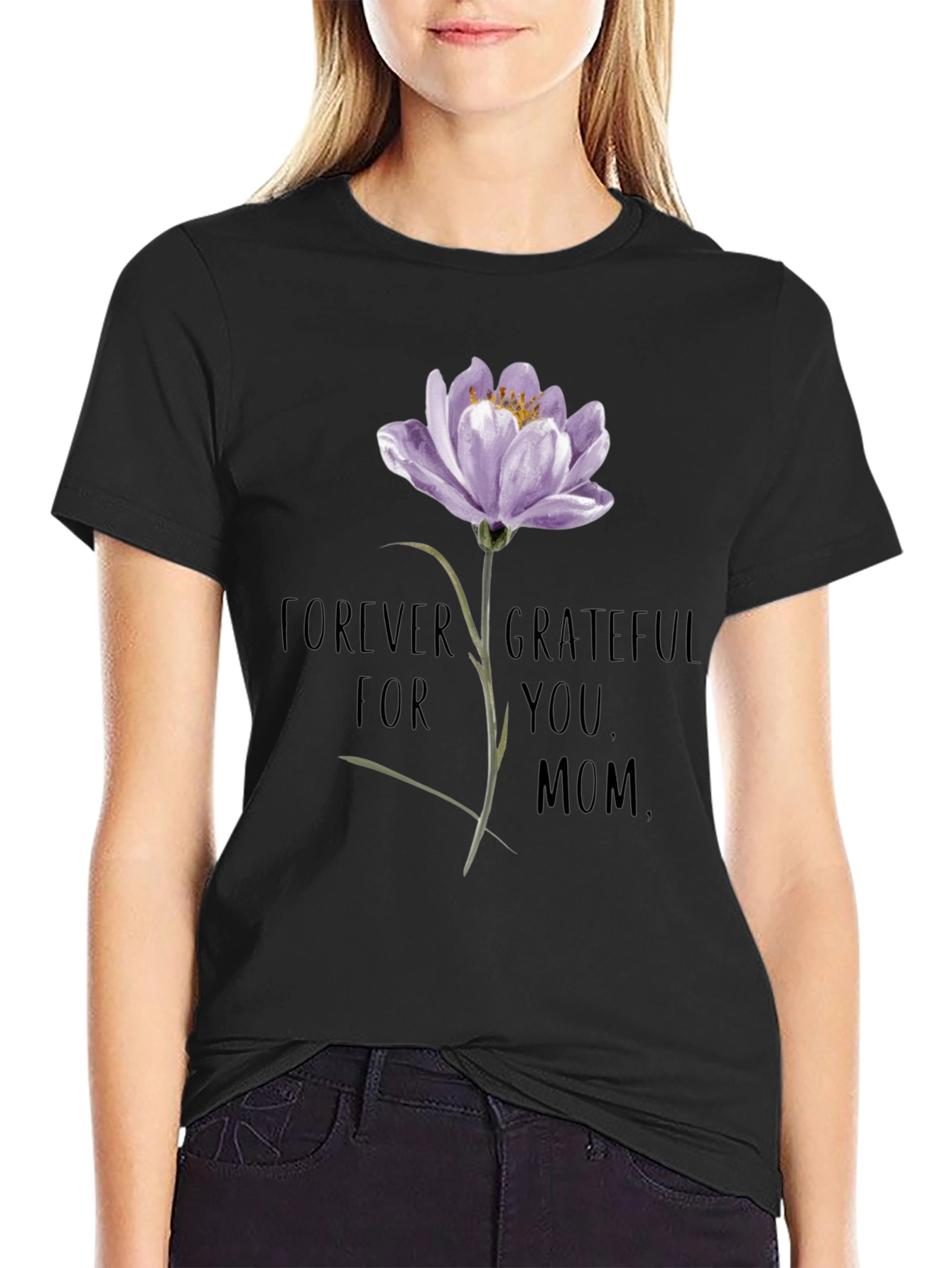 Forever Grateful Mom Floral T-Shirt
