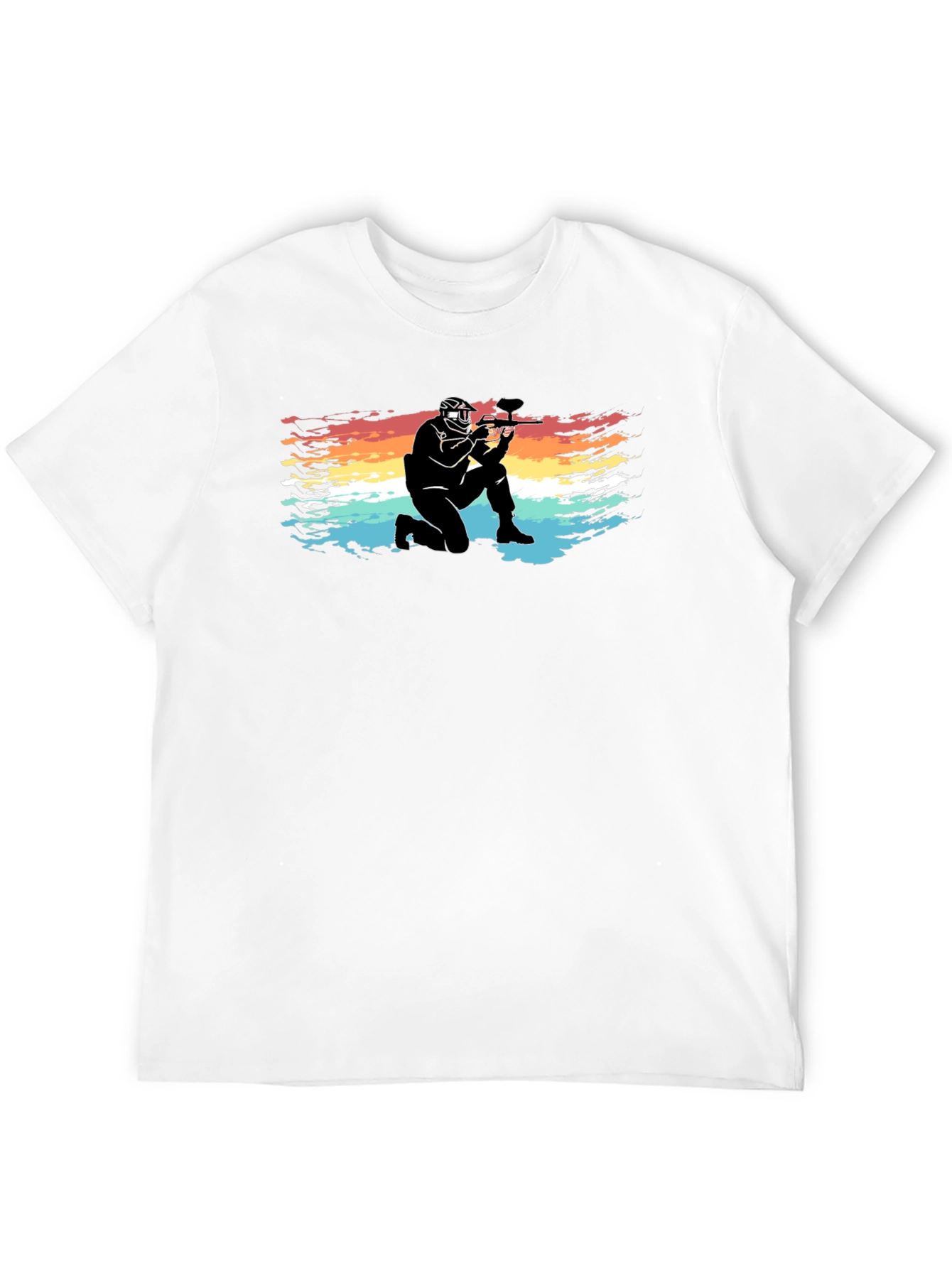 Paintball Player Graphic Tee - Cool Retro Design