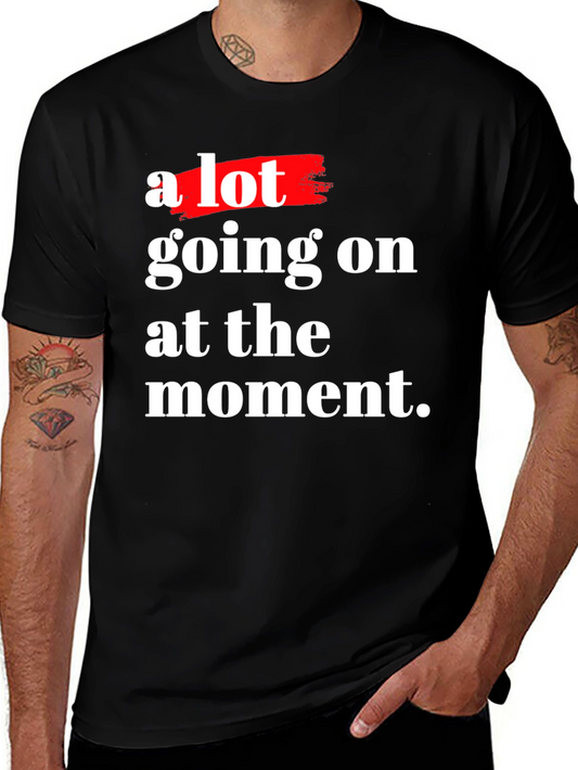 A Lot Going On Black Cotton Graphic T-Shirt