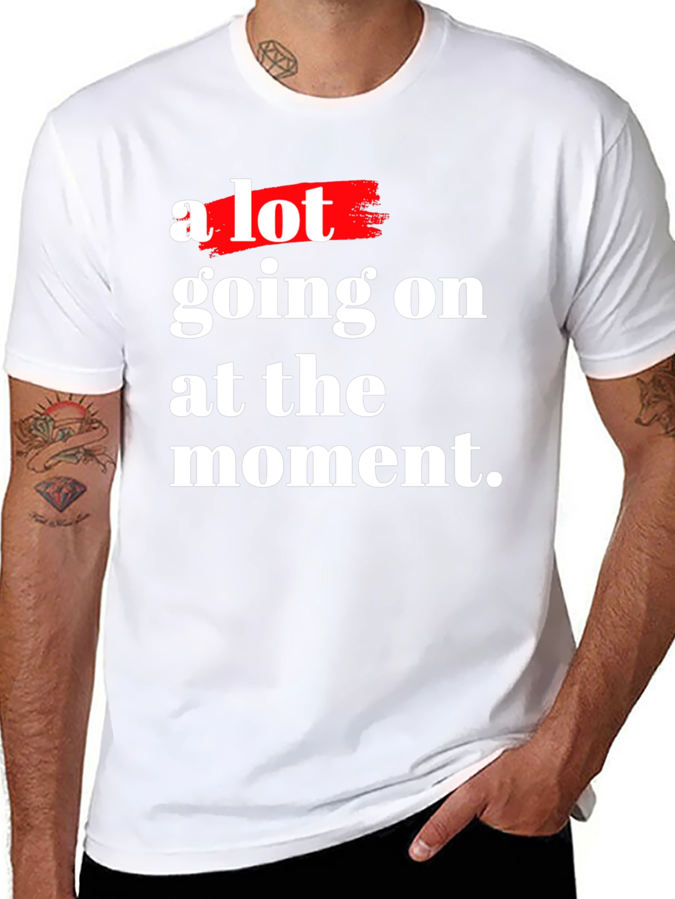 A Lot Going On Black Cotton Graphic T-Shirt