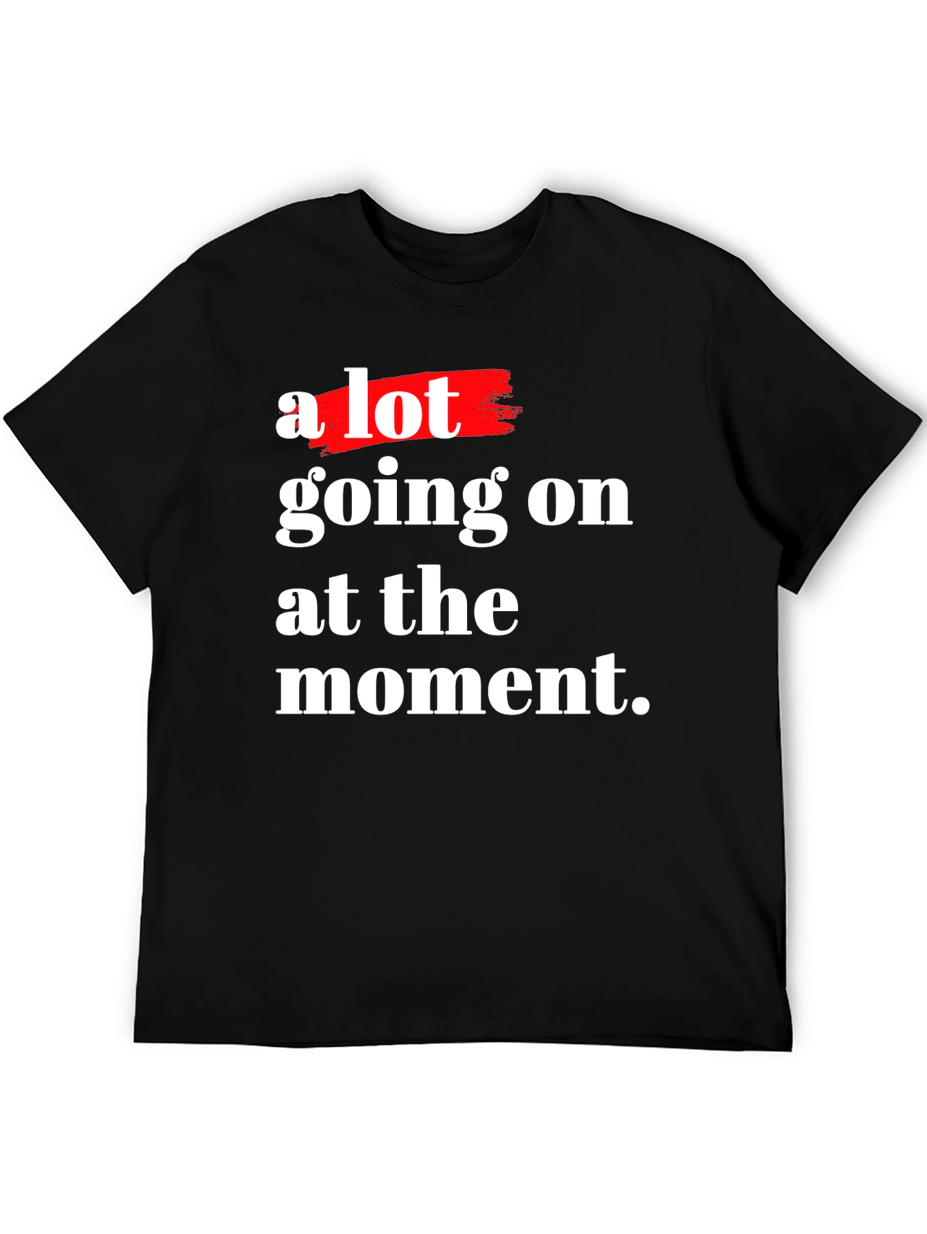A Lot Going On Black Cotton Graphic T-Shirt