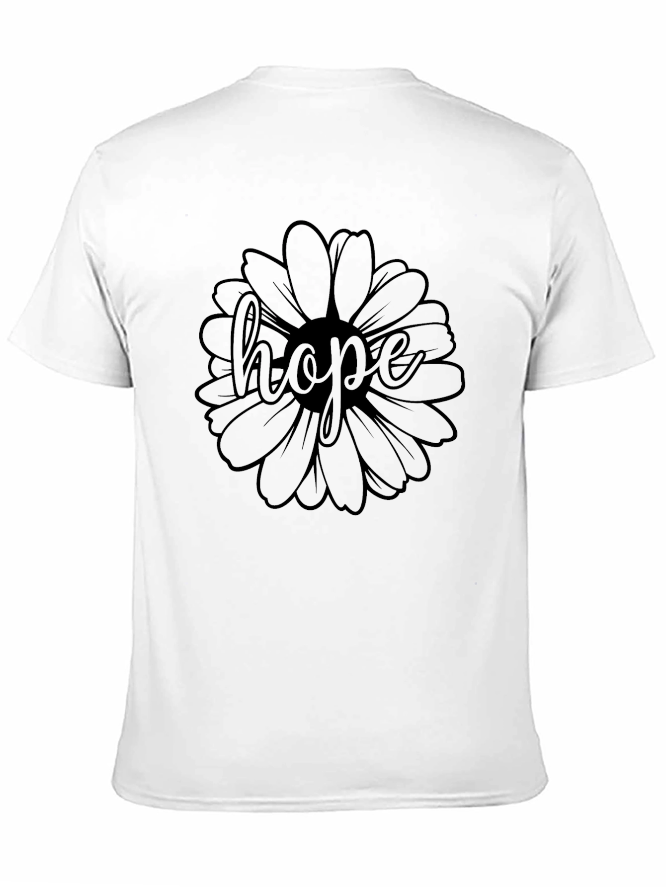 Hope Flower Graphic Tee - Unisex Black T-Shirt