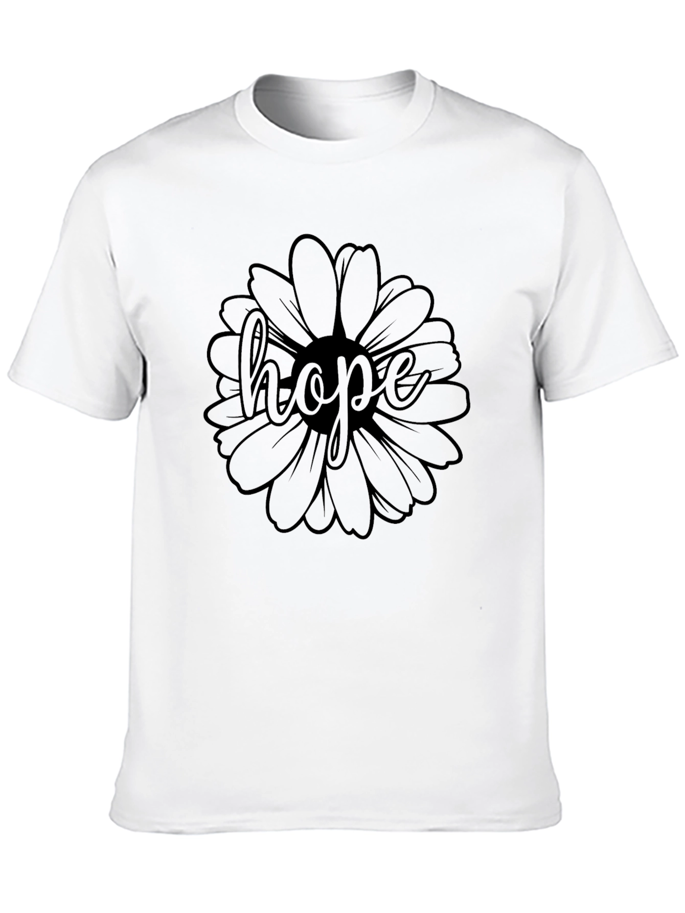 Hope Flower Graphic Tee - Unisex Black T-Shirt