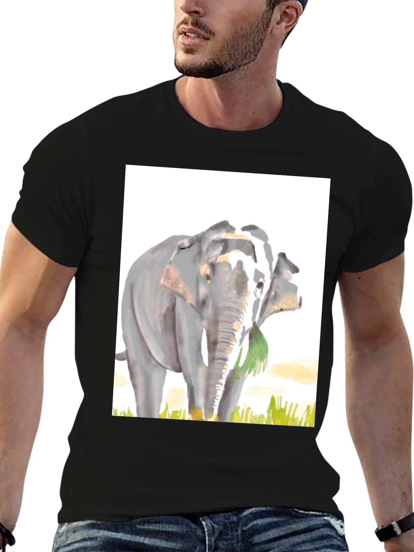 Elephant Graphic Tee - Stylish Animal Print Shirt
