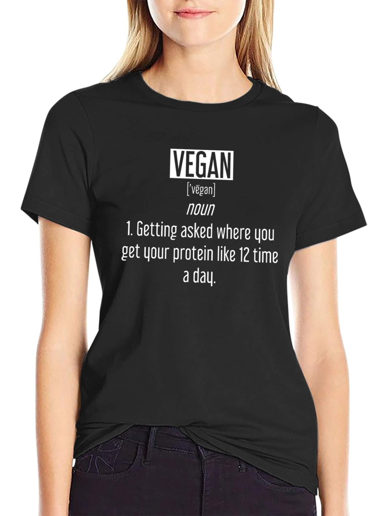 Vegan Definition T-Shirt - Funny Protein Gag