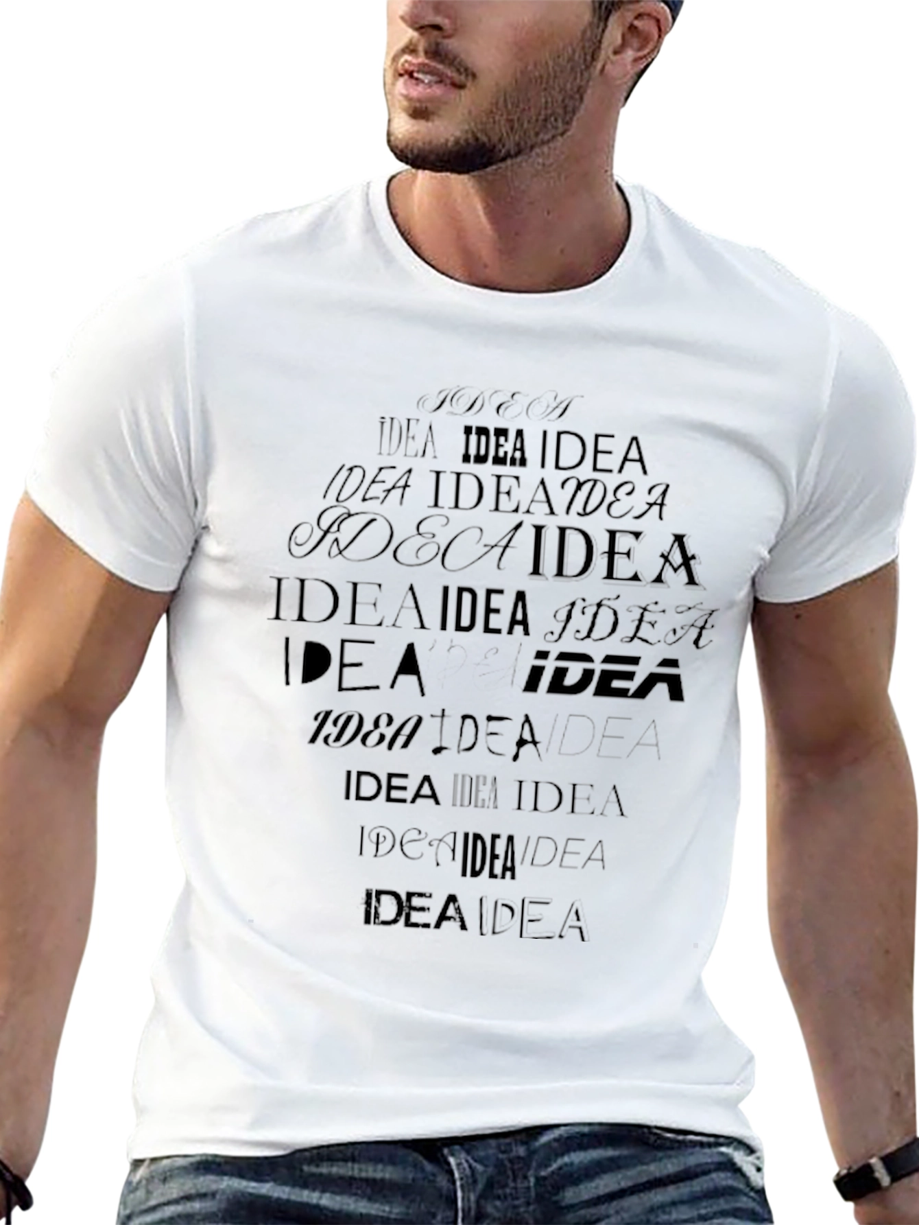 Idea Graphic Print Black T-Shirt