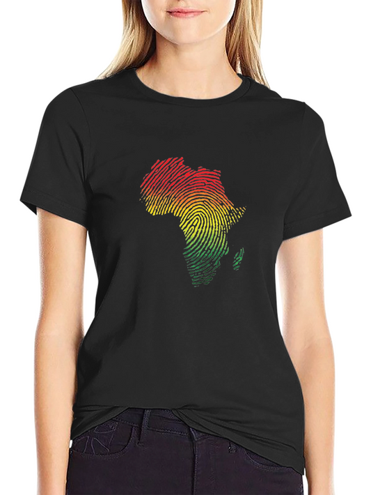 Africa Fingerprint T-Shirt - Black Pride Tee