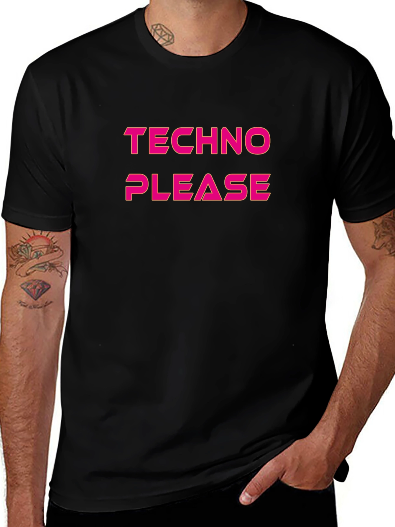 Techno Please T-Shirt - Classic Crew Neck