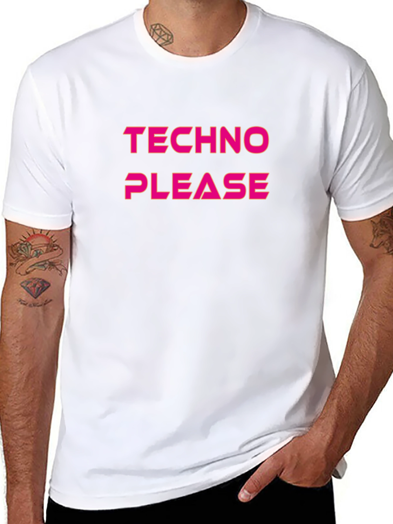 Techno Please T-Shirt - Classic Crew Neck