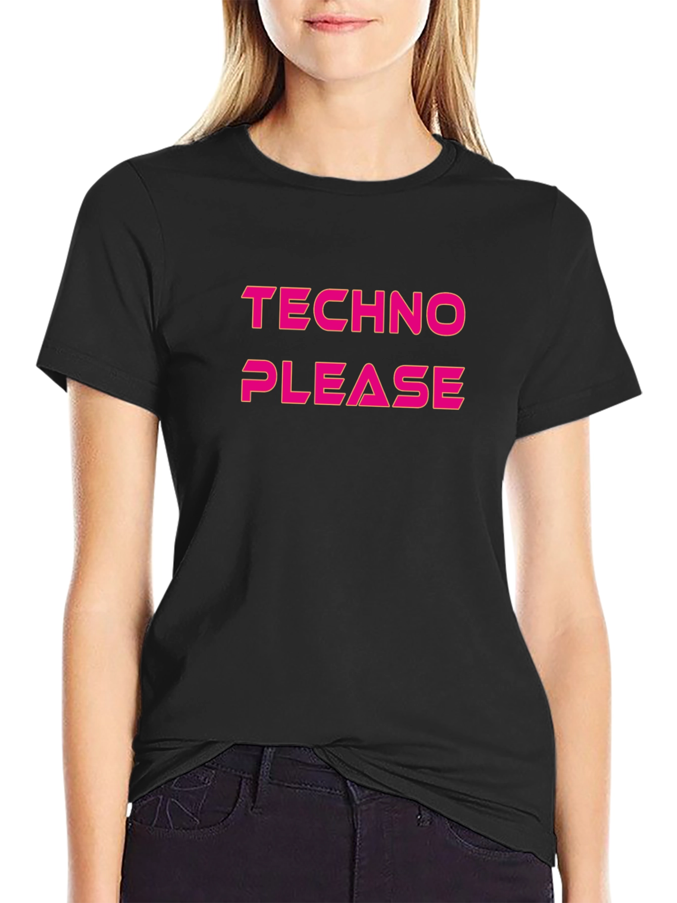 Techno Please T-Shirt - Classic Crew Neck