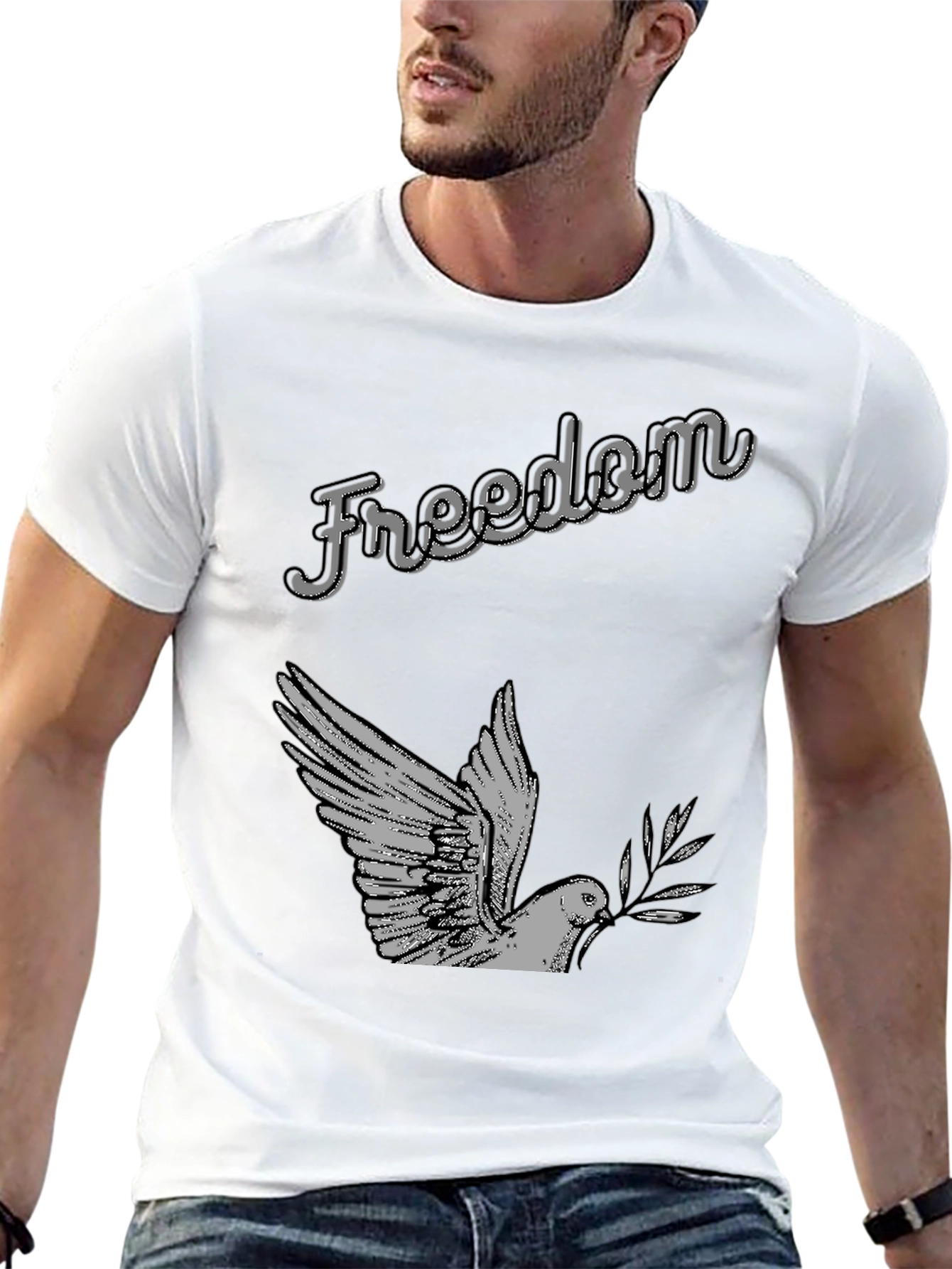 Freedom Dove Graphic T-Shirt - Soft Cotton Blend