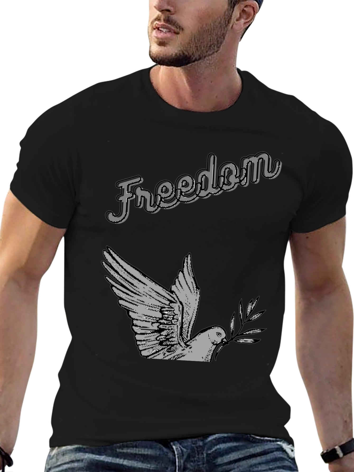 Freedom Dove Graphic T-Shirt - Soft Cotton Blend