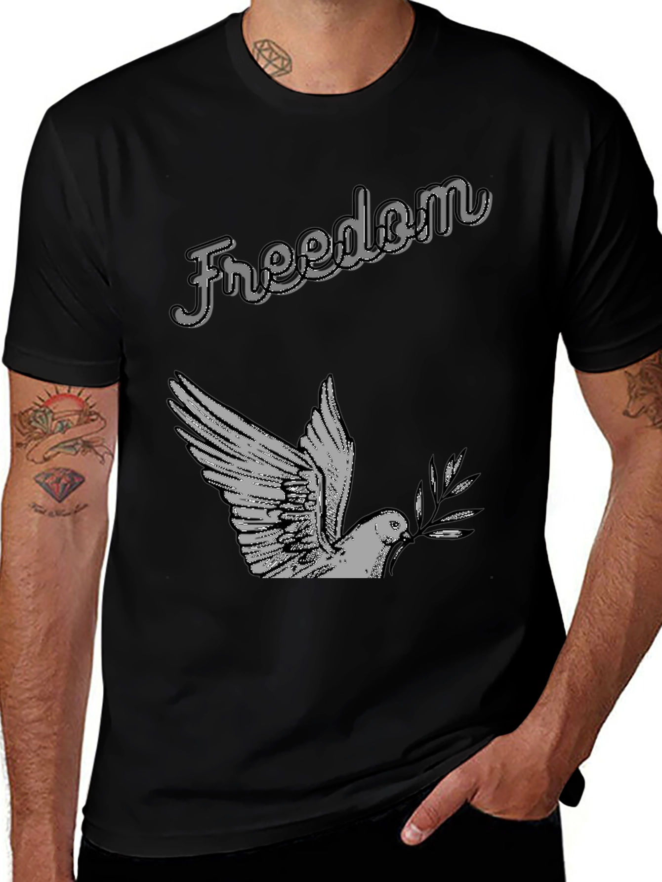 Freedom Dove Graphic T-Shirt - Soft Cotton Blend