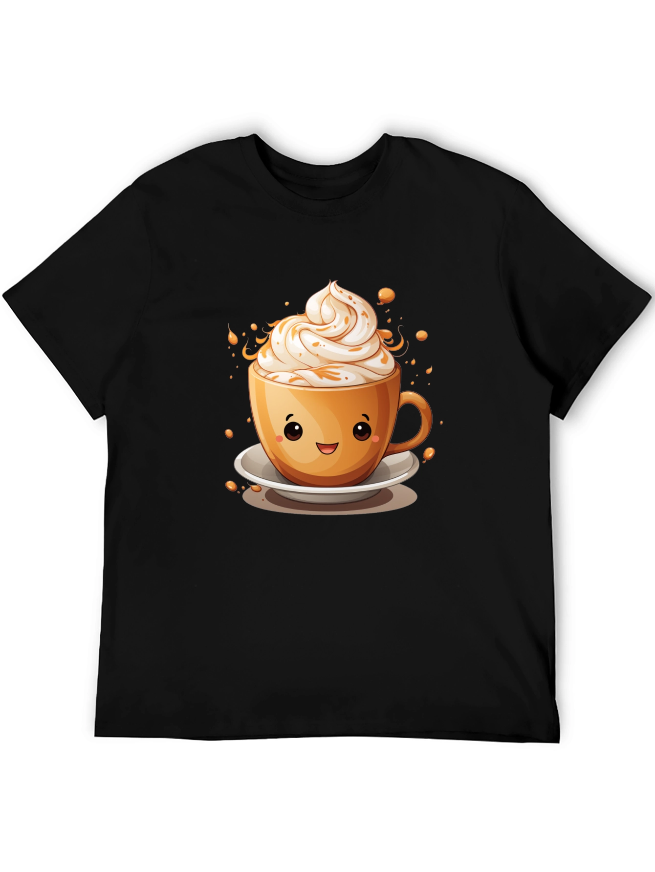 Cute Coffee Cup Graphic Tee - Unisex Black T-Shirt