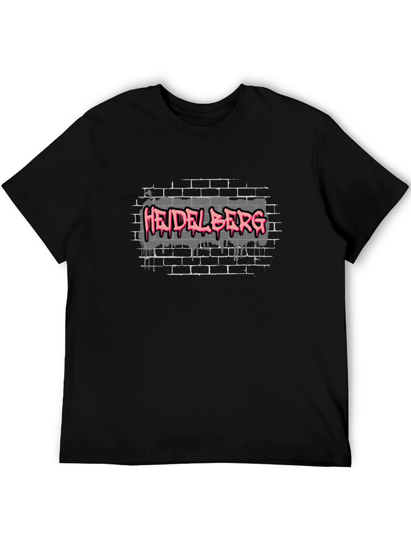 Heidelberg Graffiti Style Black T-Shirt