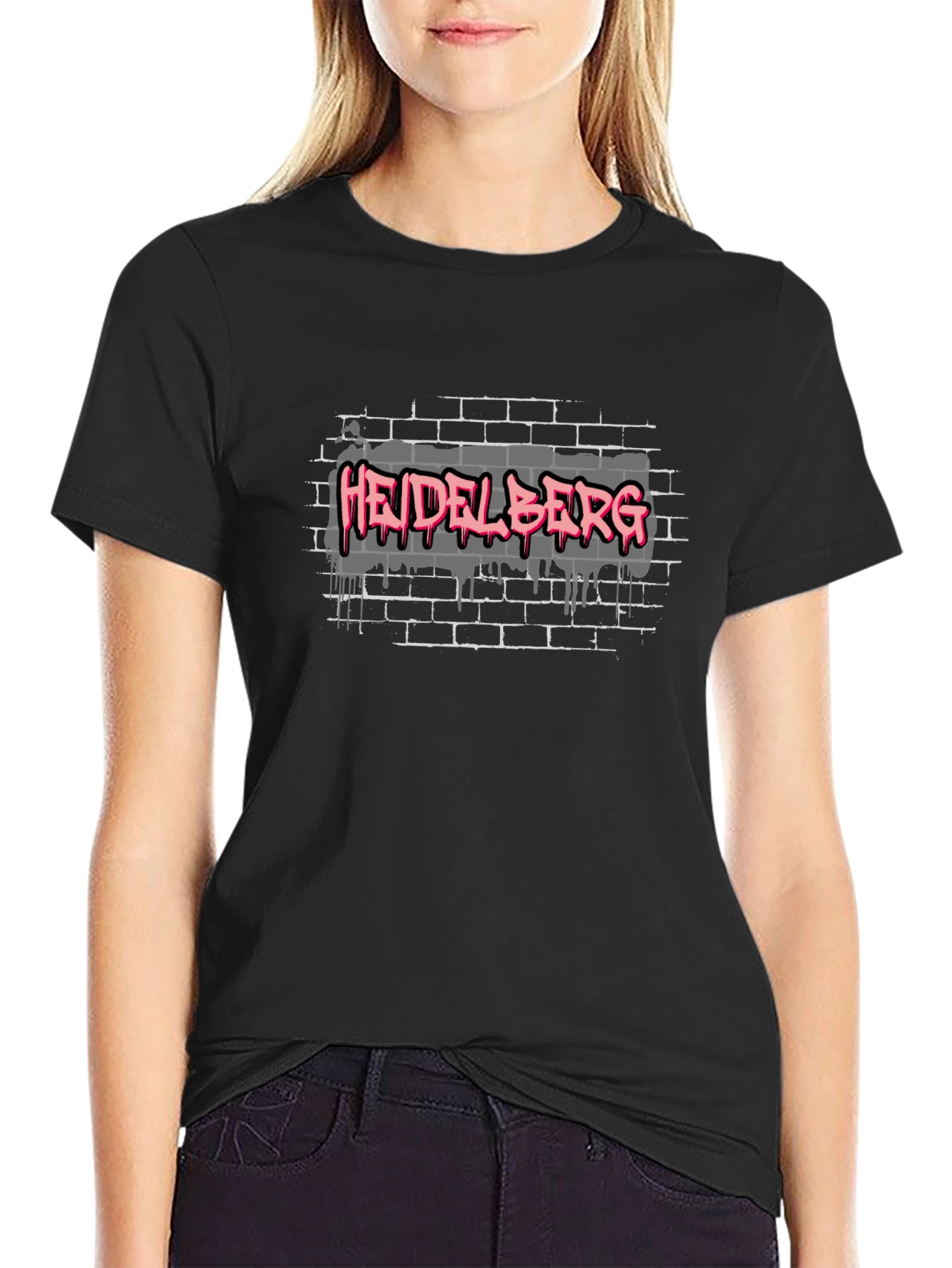 Heidelberg Graffiti Style Black T-Shirt