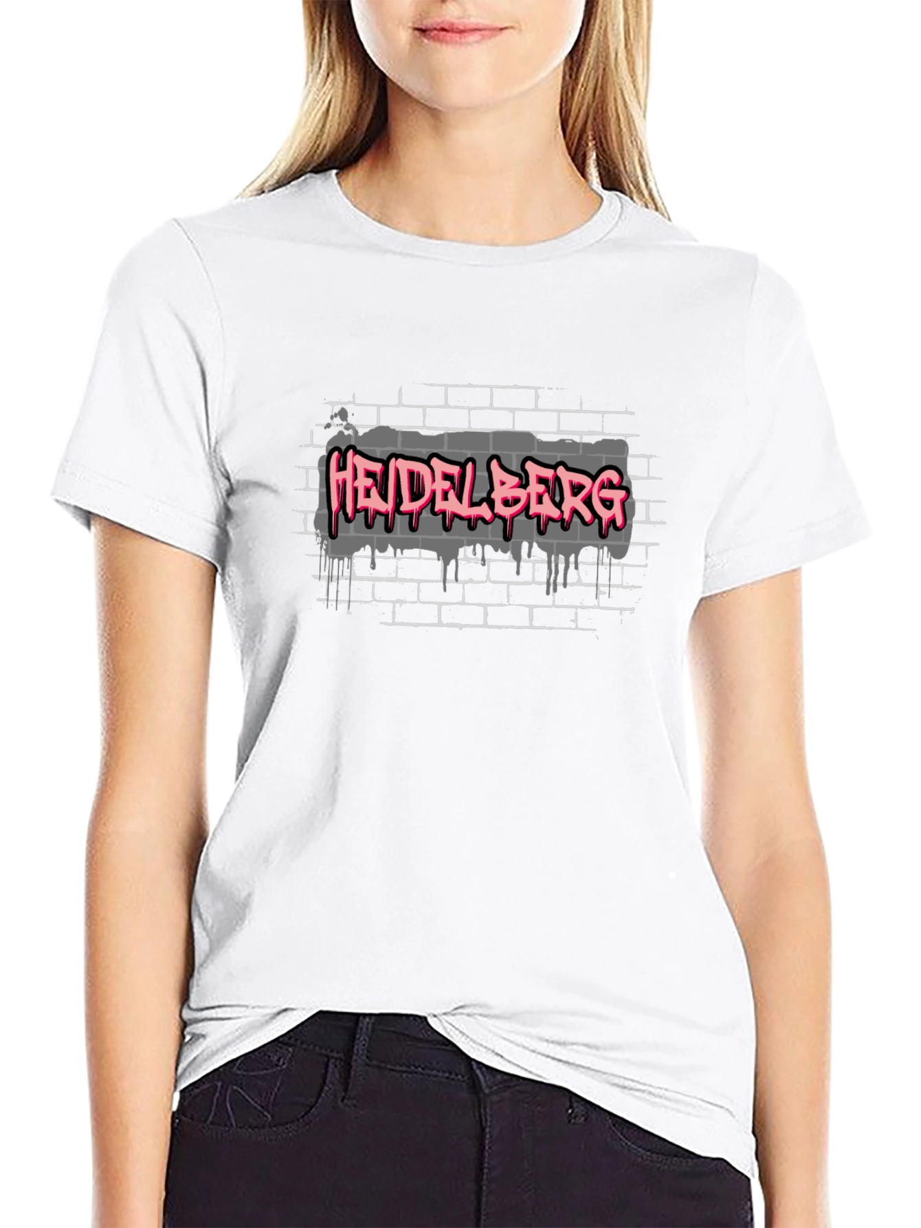 Heidelberg Graffiti Style Black T-Shirt