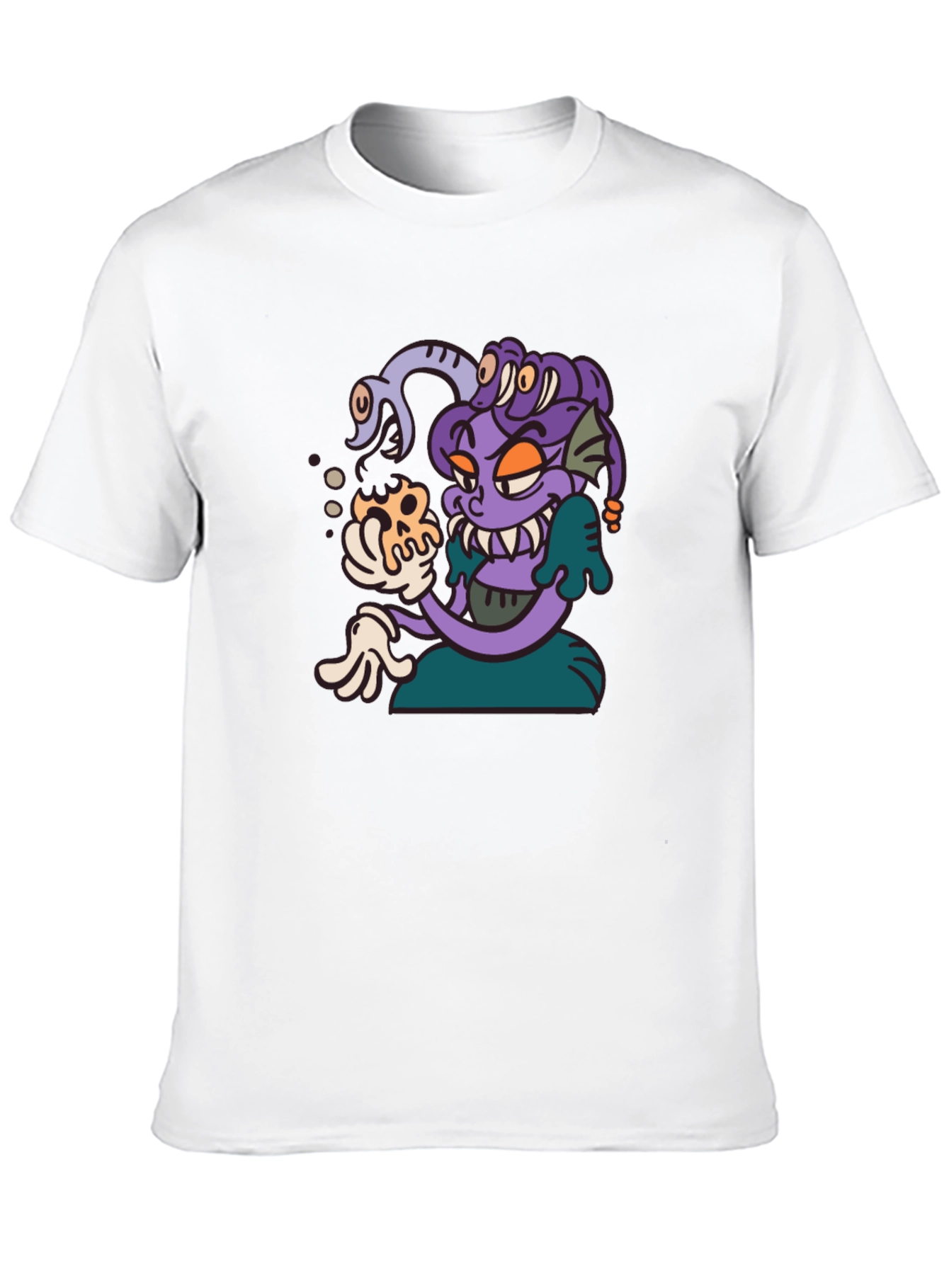 Medusa Cartoon Graphic Tee - Black