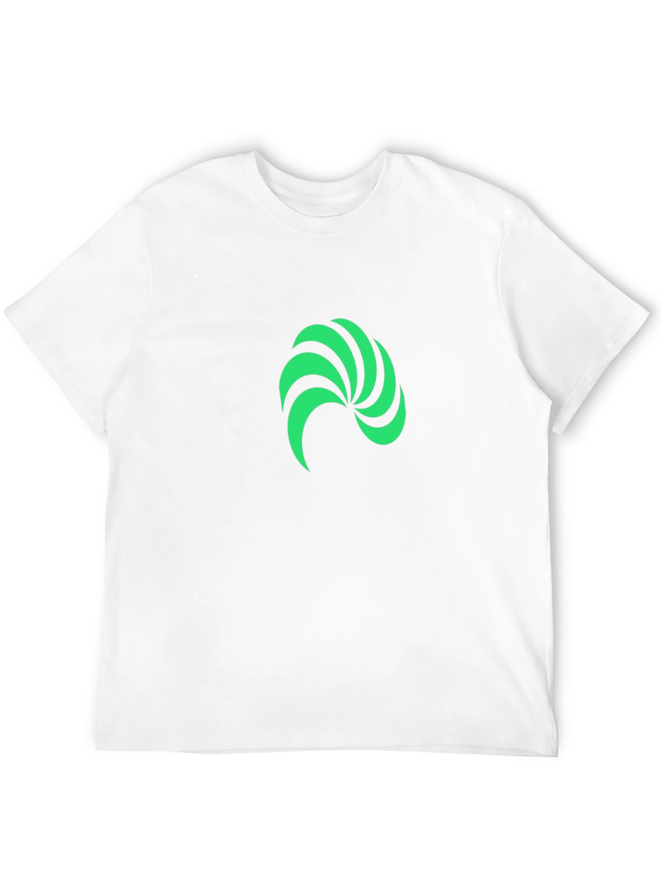 Modern Green Swirl Graphic Black T-Shirt