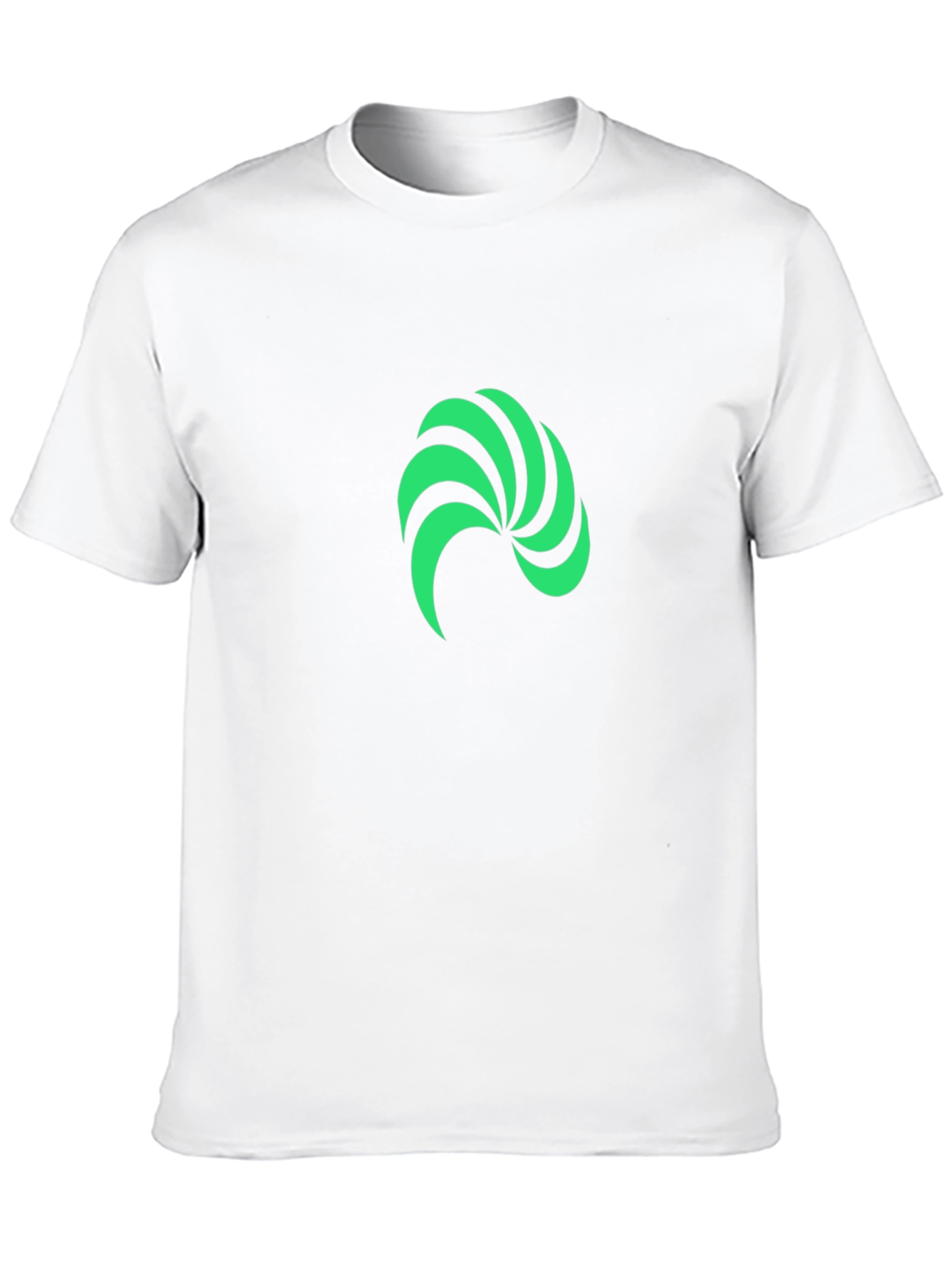 Modern Green Swirl Graphic Black T-Shirt