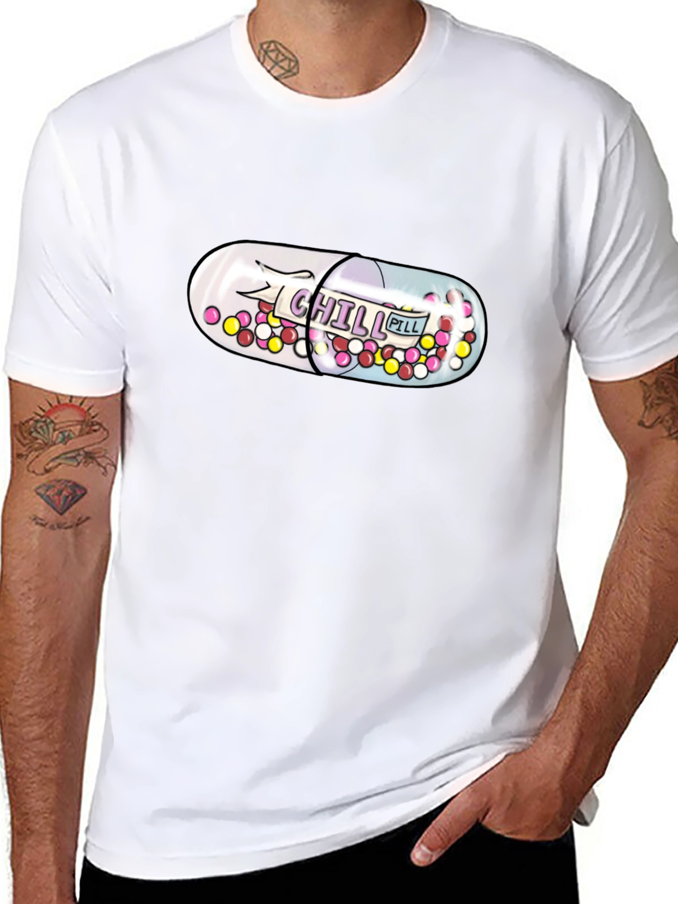 Chill Pill Graphic T-Shirt - Relax & Unwind