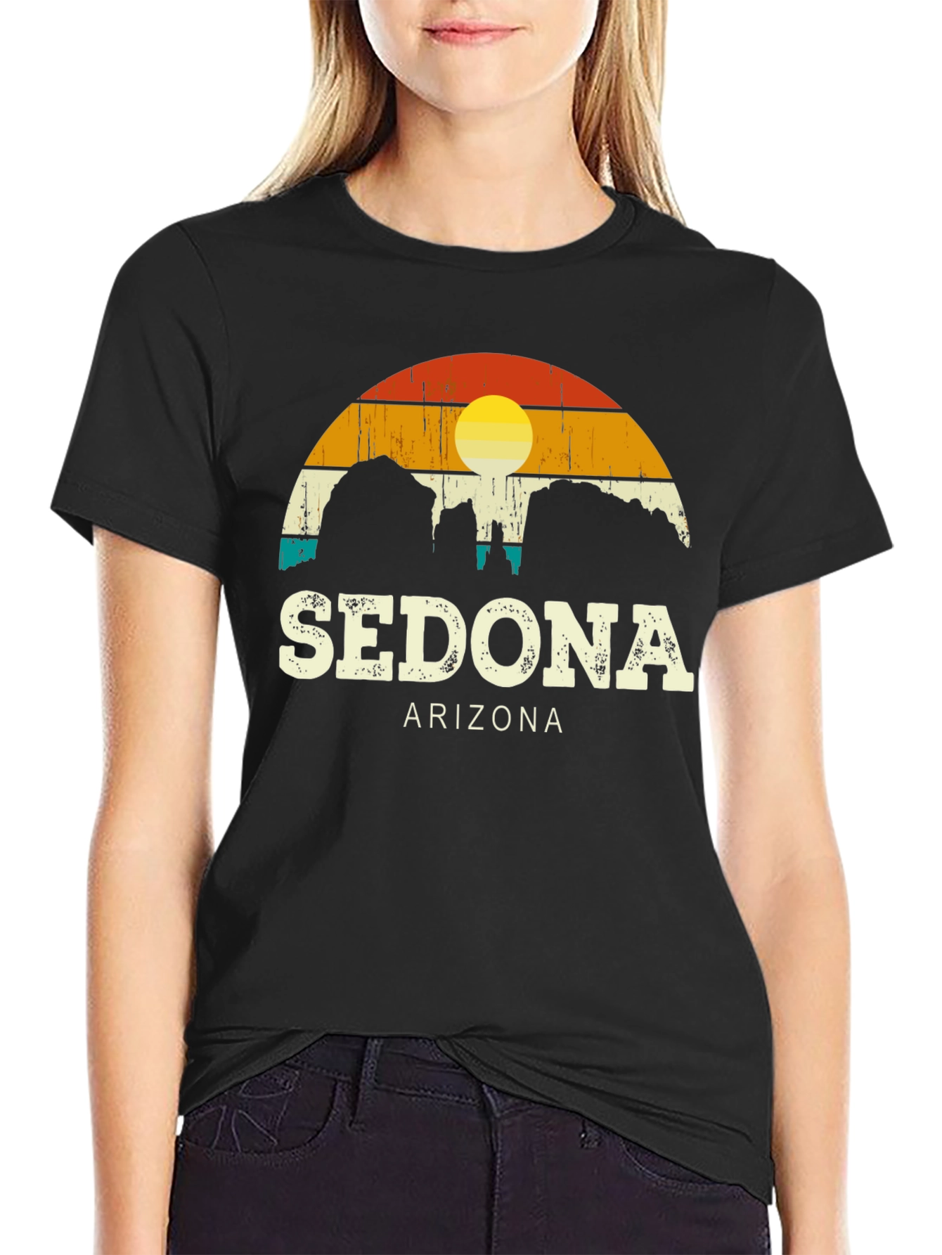 Sedona Arizona Retro Graphic Tee - Black