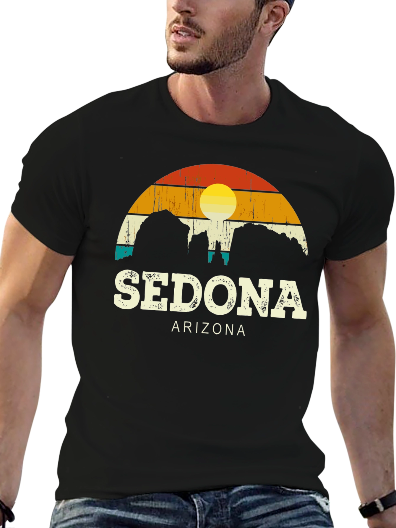Sedona Arizona Retro Graphic Tee - Black